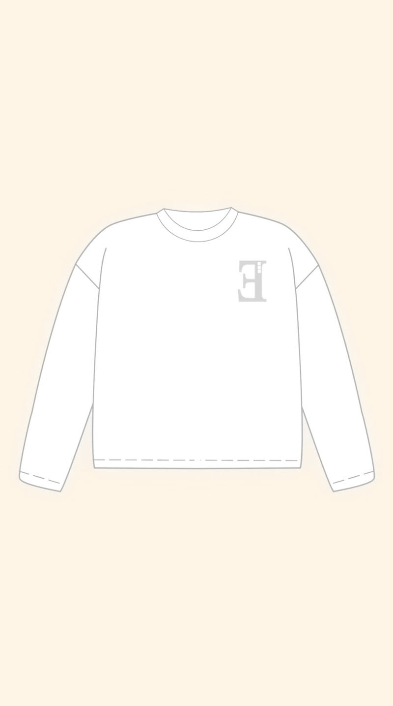 COLLEGE DEPT BOXY WHITE LONGSLEEVE