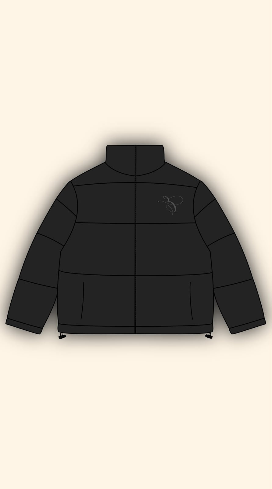 LOGO PUFFER JACKET BLACK