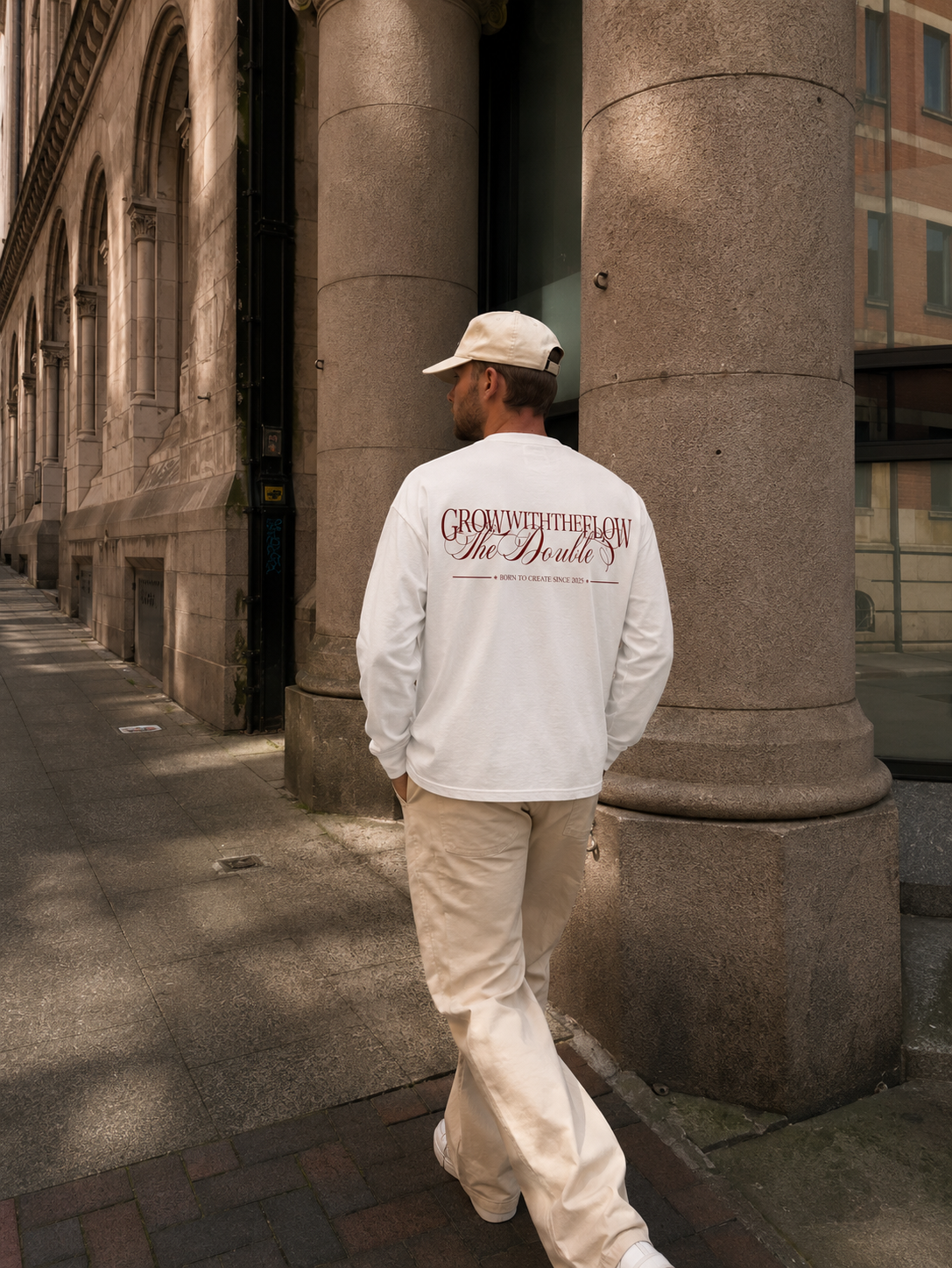 BORN TO CREATE BOXY WHITE LONGSLEEVE
