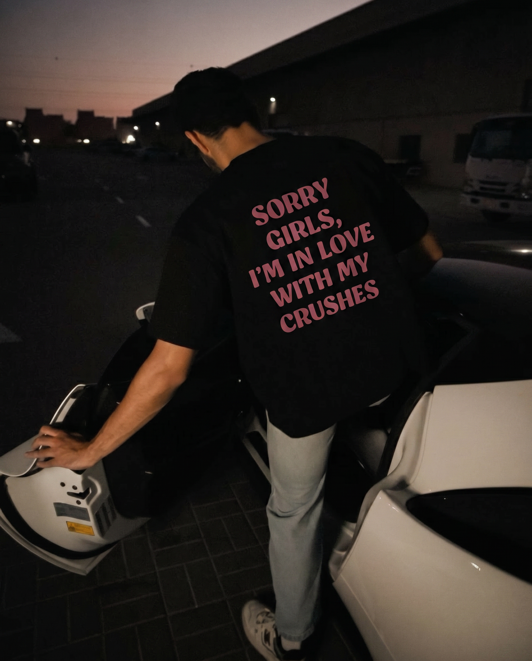 MY CRUSHES BOXY BLACK TEE
