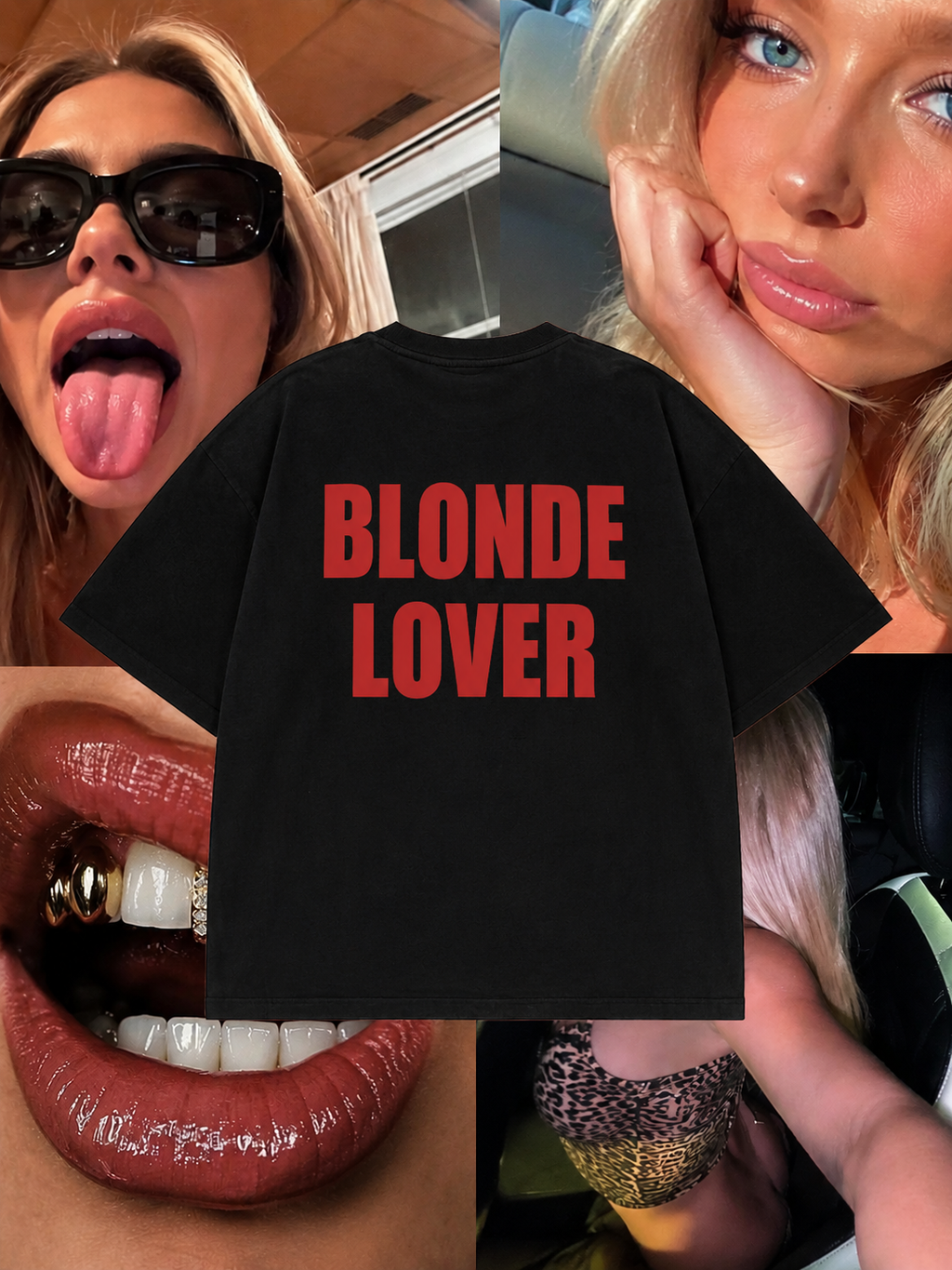 BLONDE LOVER LOVER BOXY BLACK TEE