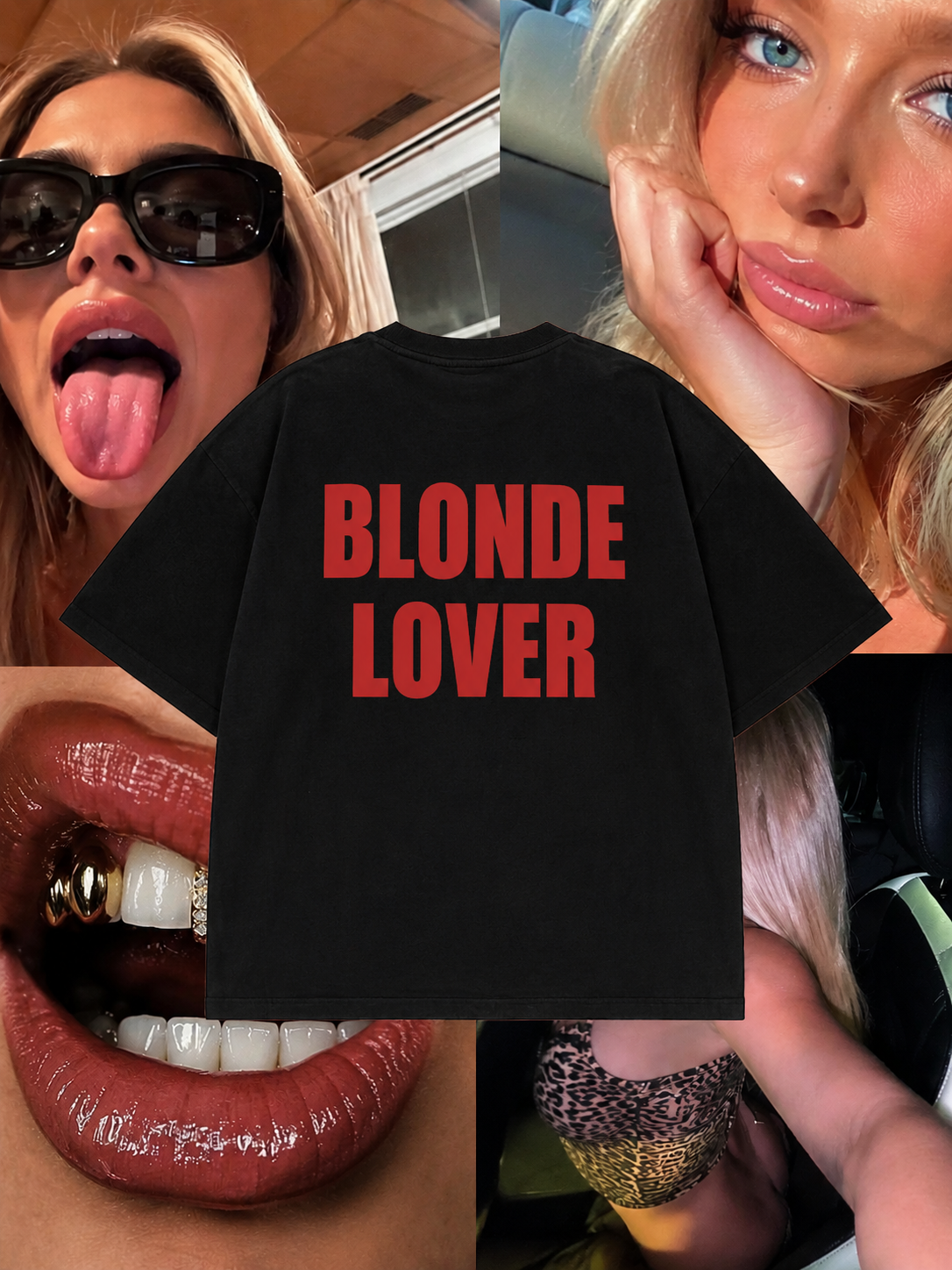 BLONDE LOVER LOVER BOXY BLACK TEE