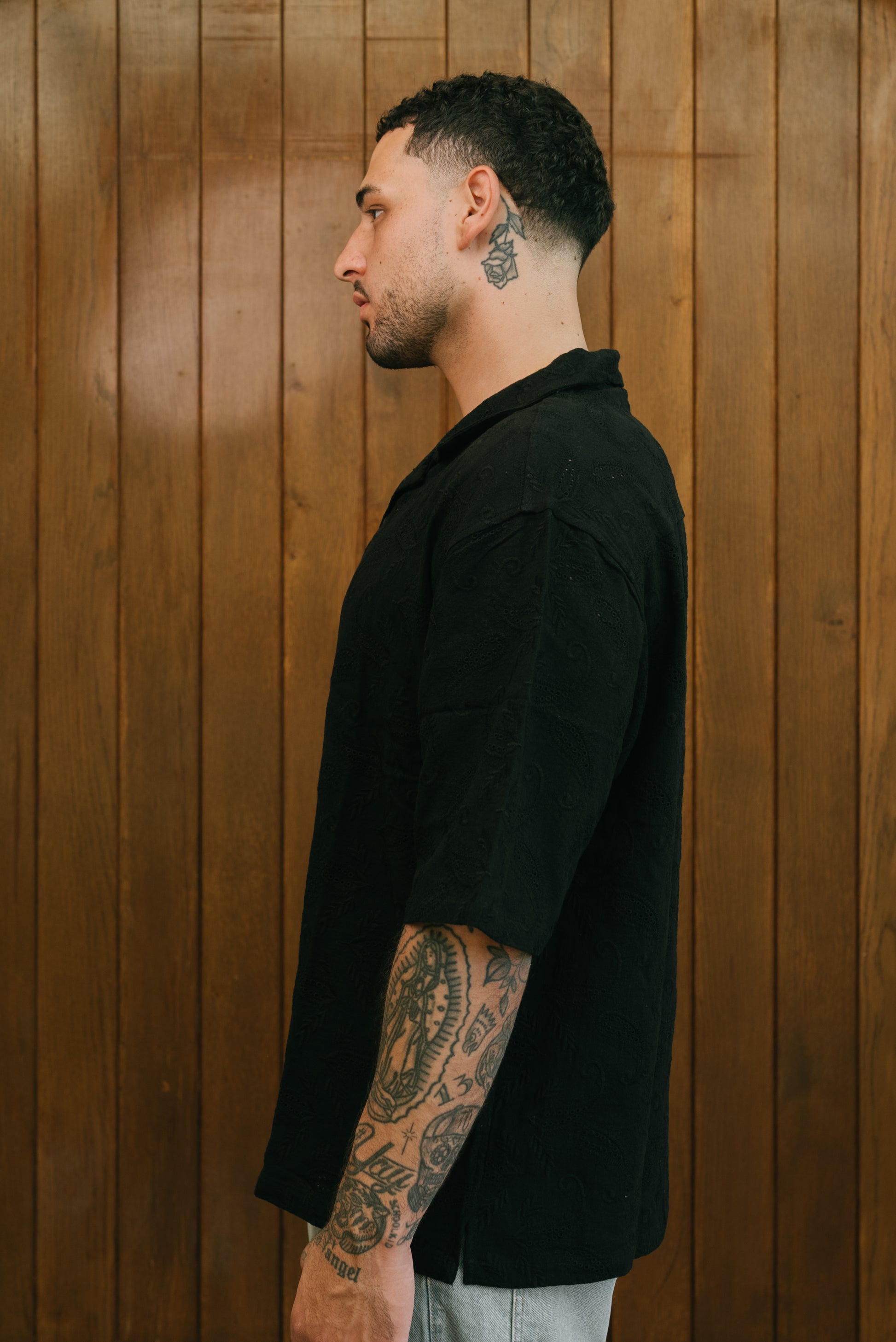 EMBROIDERED BLACK SHIRT