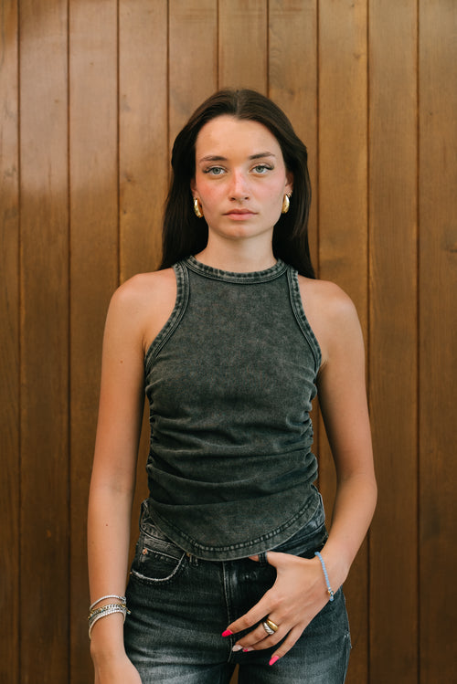 BLACK WASHED TANK TOP