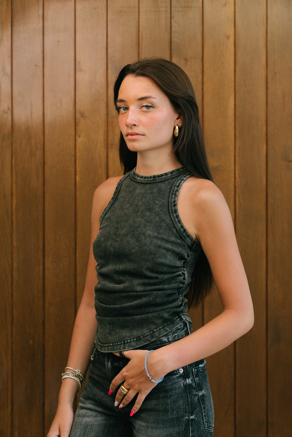 BLACK WASHED TANK TOP