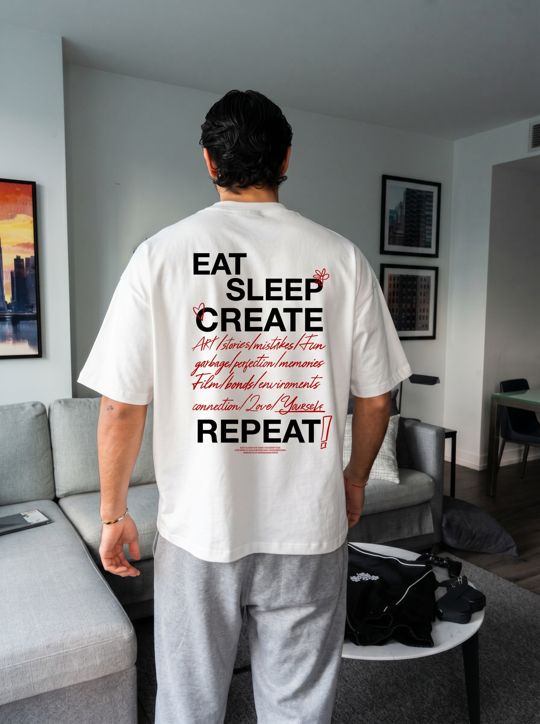 CREATE BOXY WHITE TEE