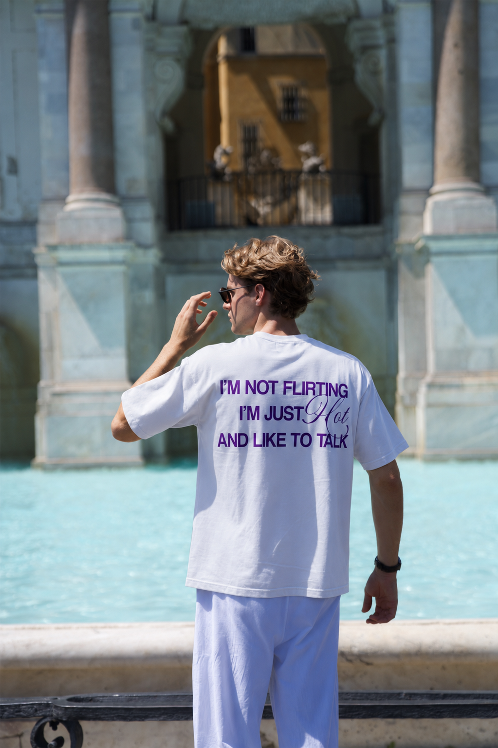 FLIRTING BOXY WHITE TEE