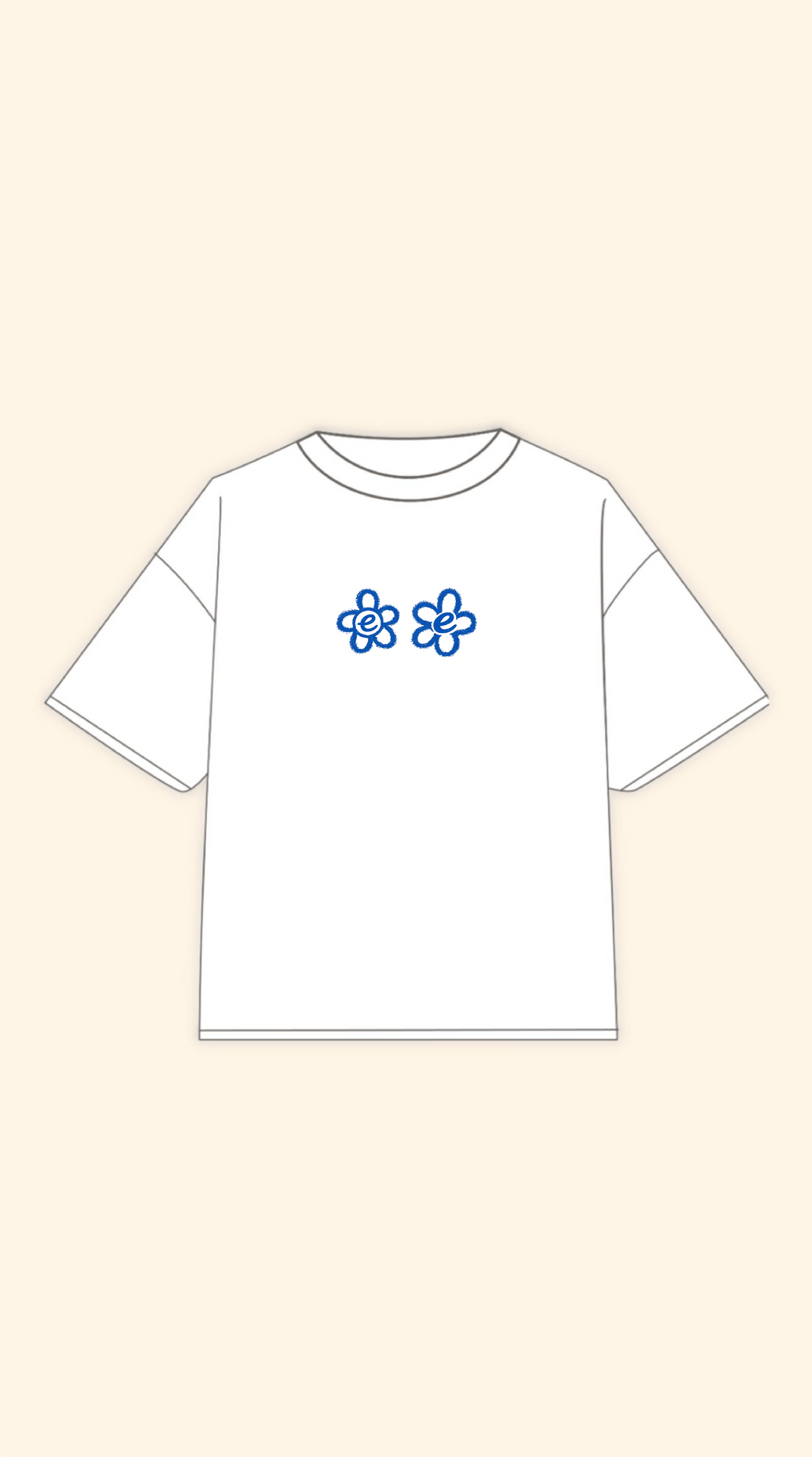 FLOWERS BOXY BLACK TEE