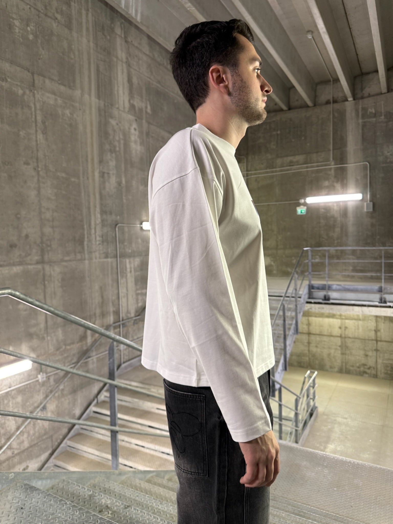 HOME ALONE BOXY LONGSLEEVE TEE WHITE