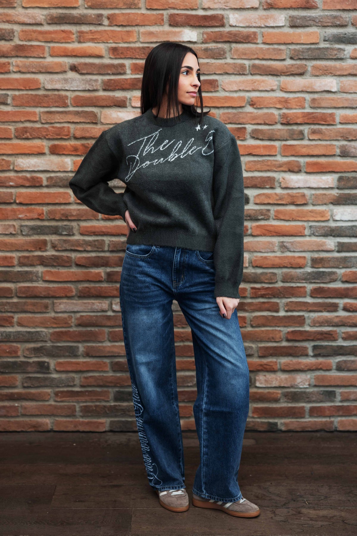 ITALICS LOGO MOHAIR SWEATER