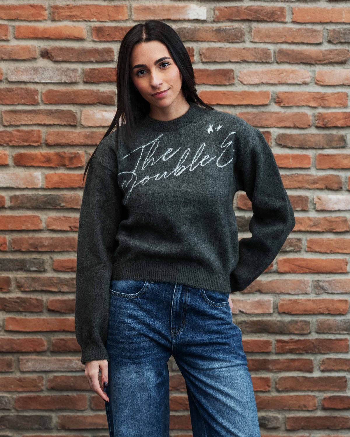 ITALICS LOGO MOHAIR SWEATER