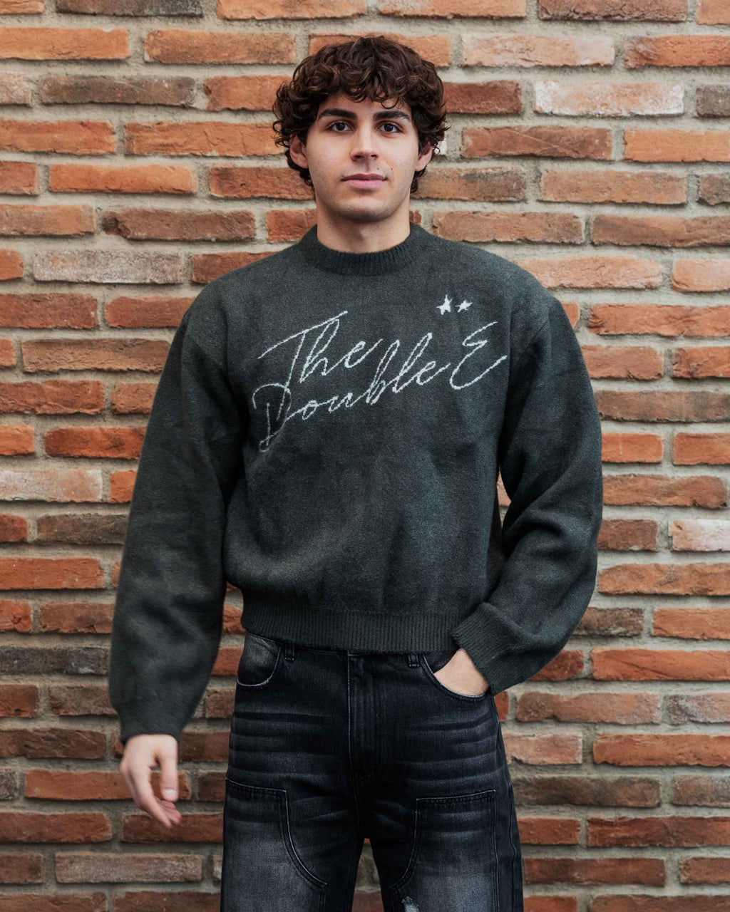 ITALICS LOGO MOHAIR SWEATER