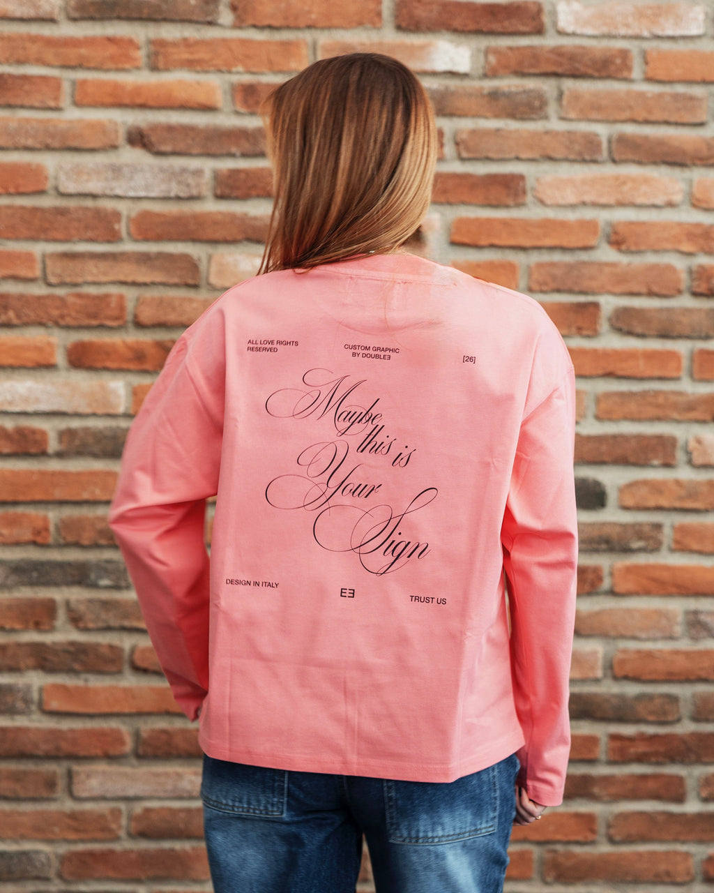 SIGN PINK BOXY LONGSLEEVE