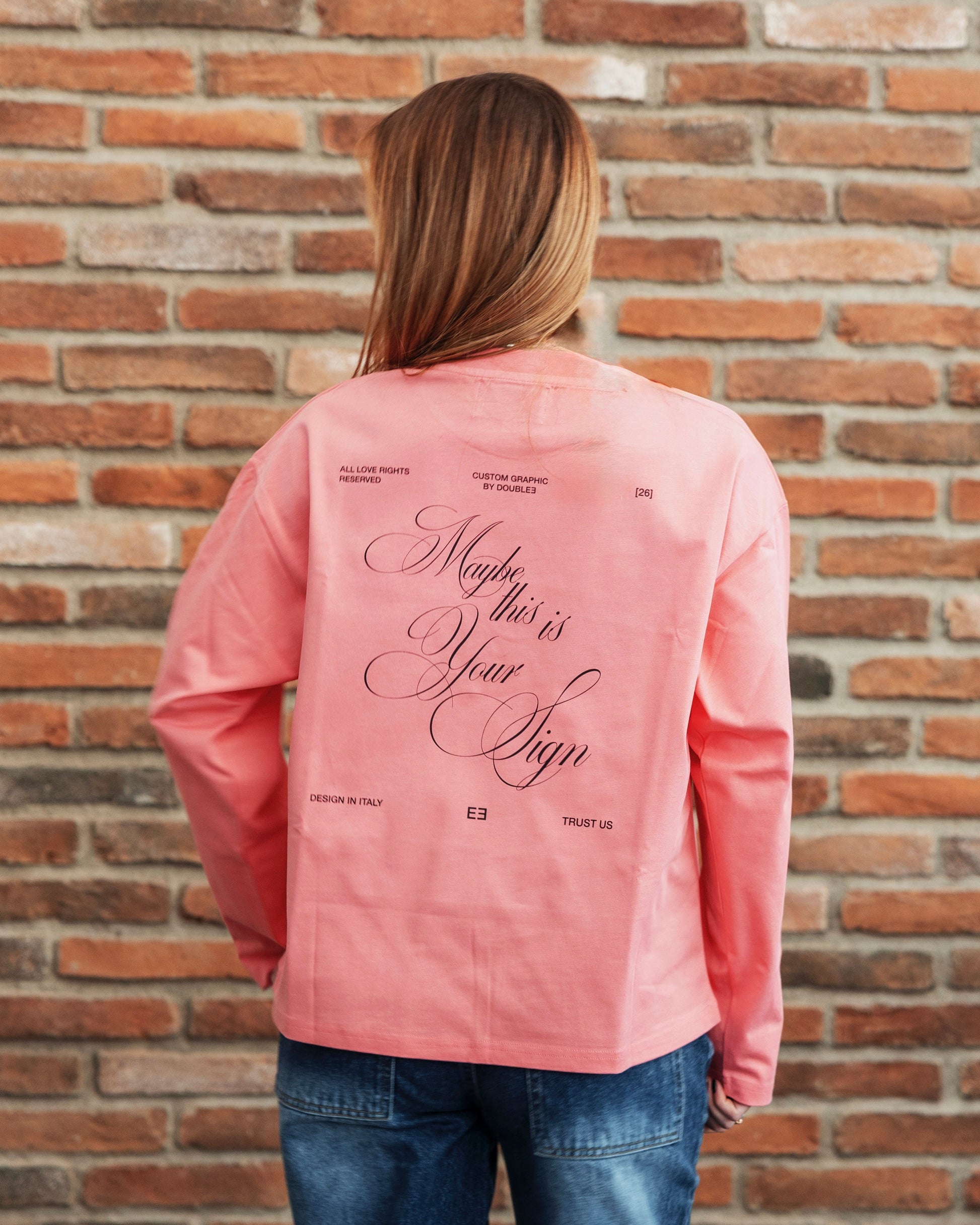 SIGN PINK BOXY LONGSLEEVE