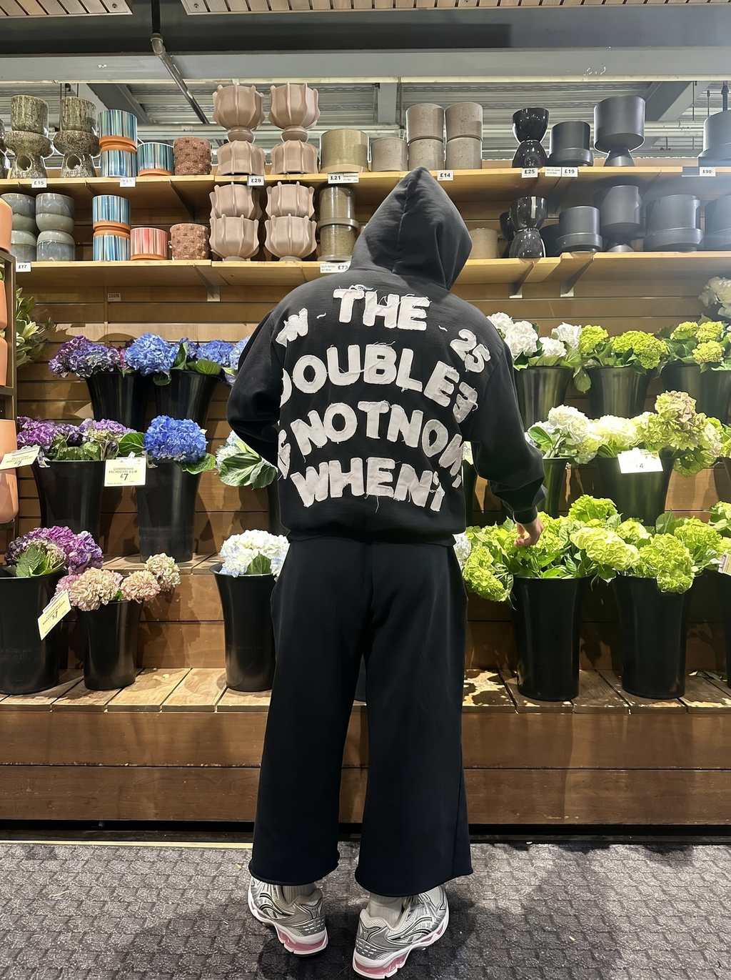 PATCH LOGO BOXY DARK GREY HOODIE