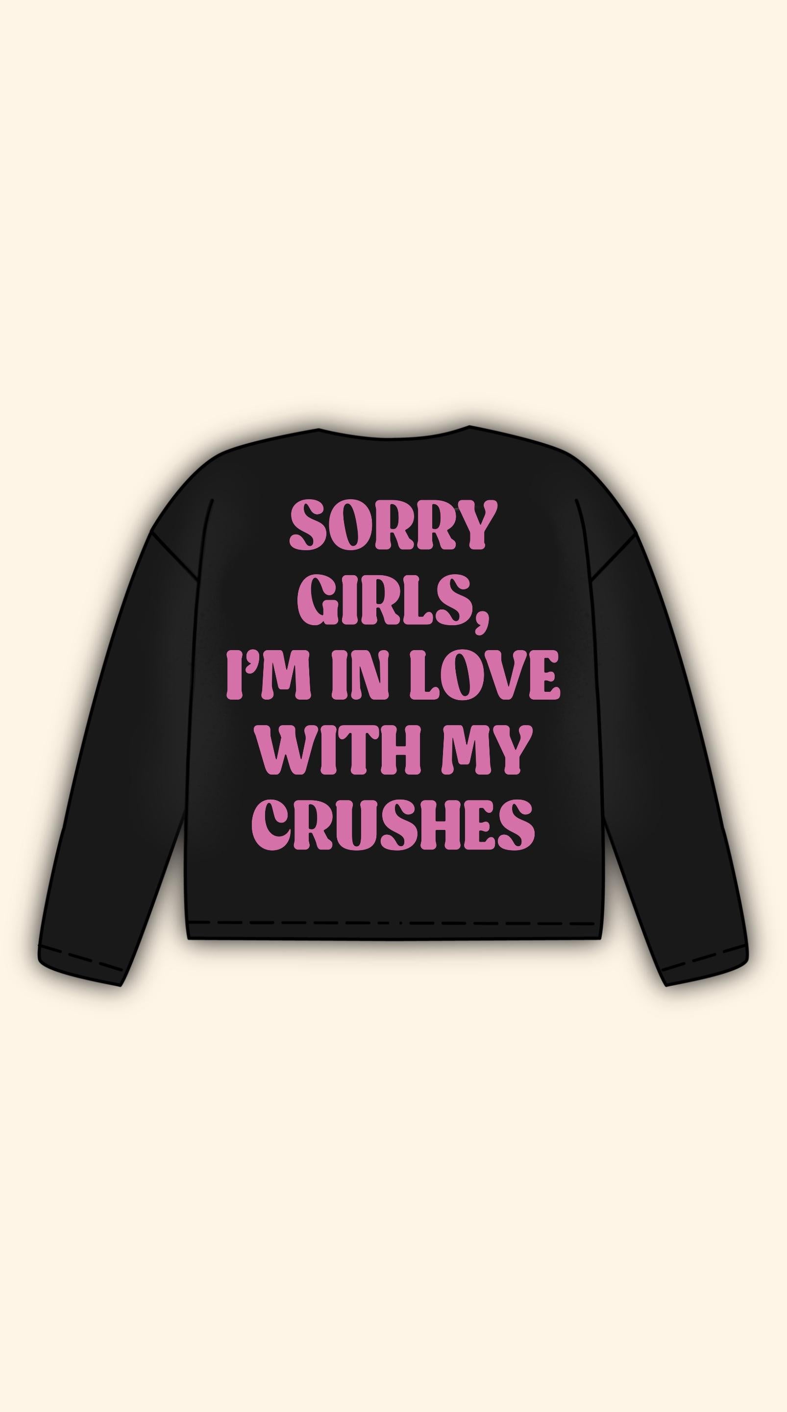 MY CRUSHES BOXY BLACK LONGSLEEVE