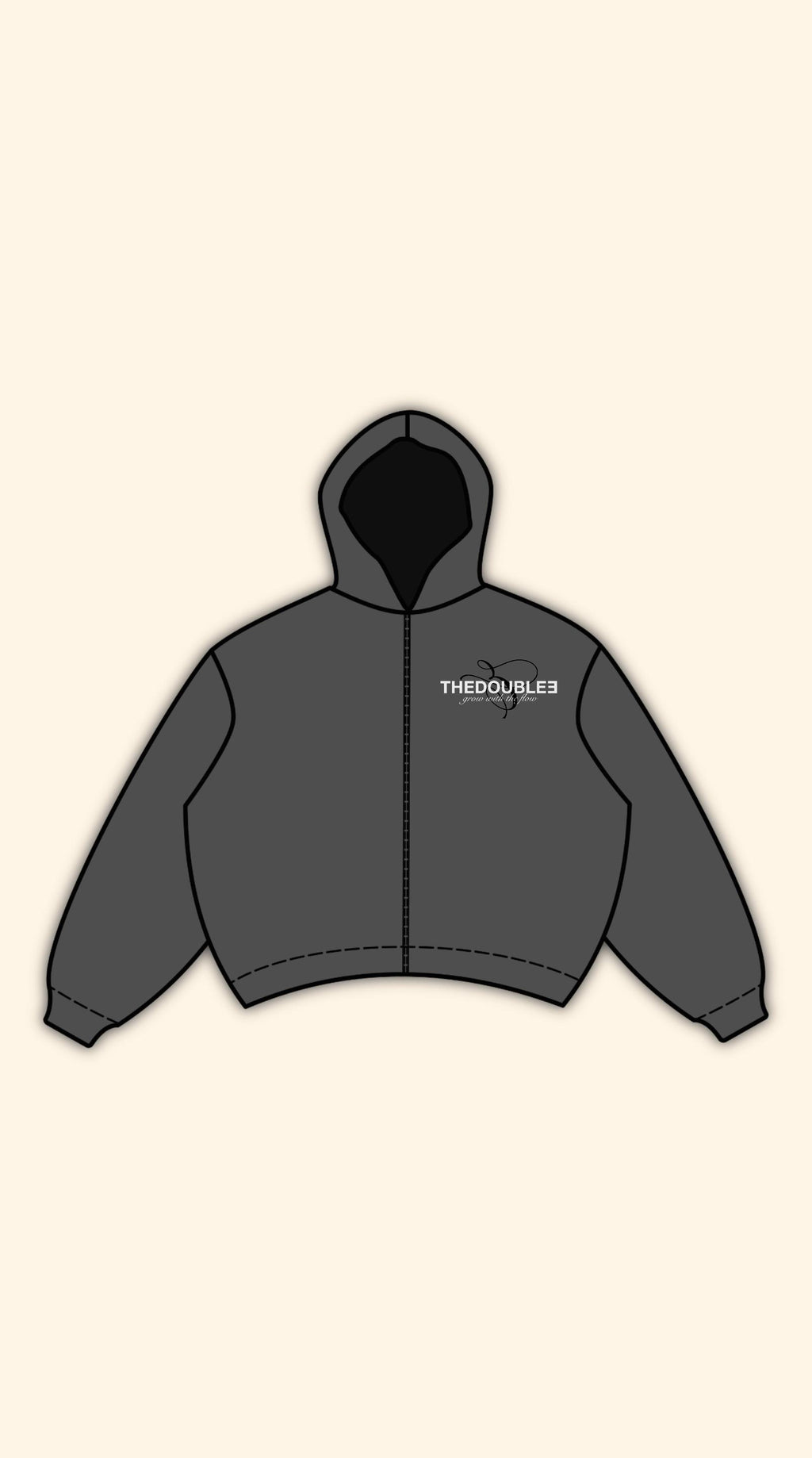 GWTF LOGO BOXY DARK GREY HOODIE