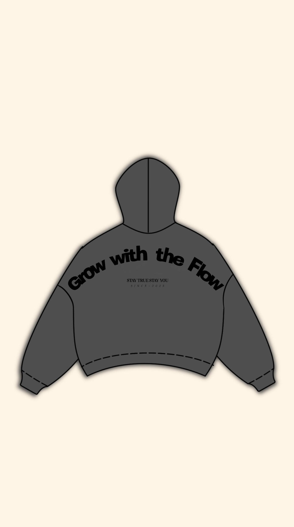 GWTF LOGO BOXY DARK GREY HOODIE