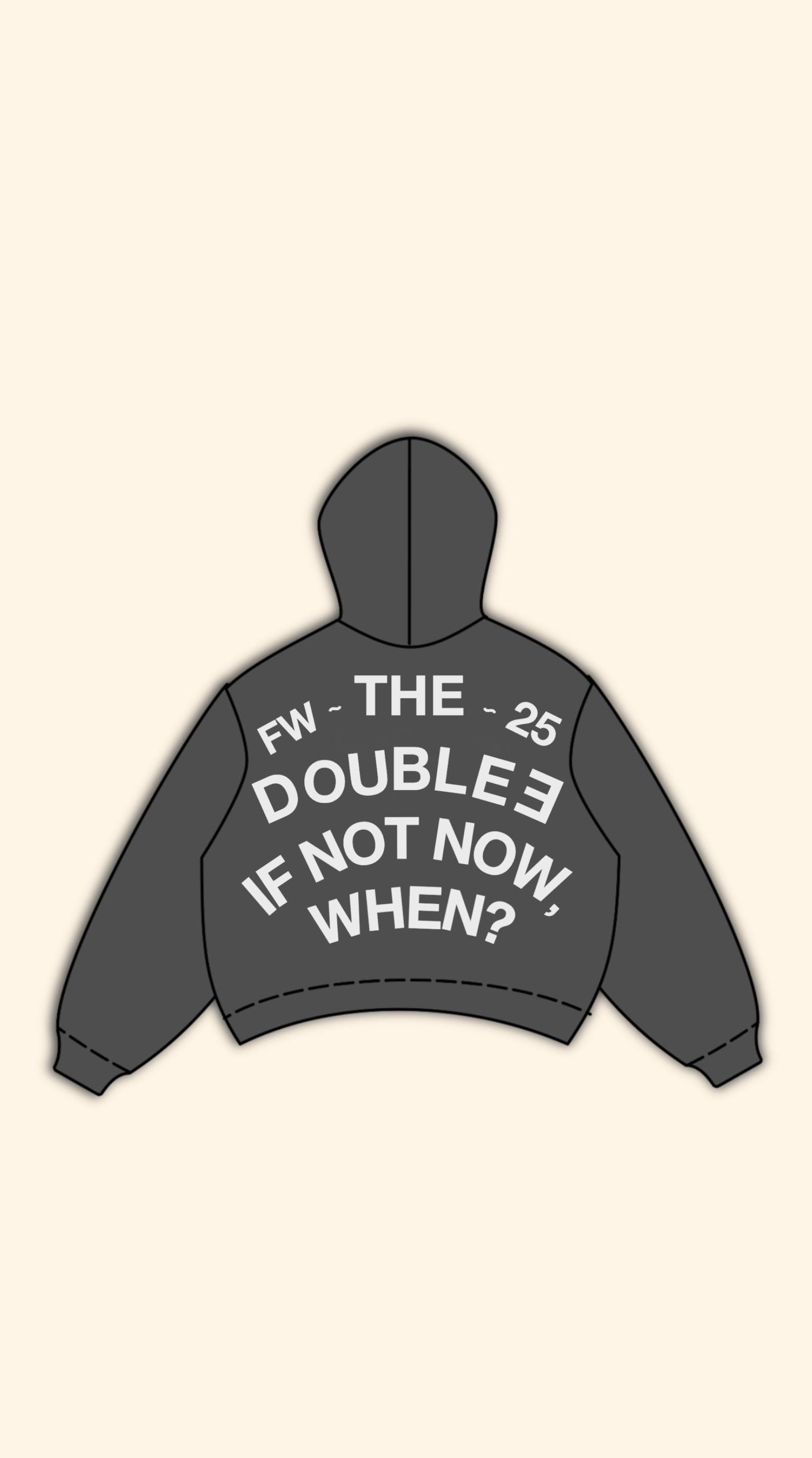 PATCH LOGO BOXY DARK GREY HOODIE