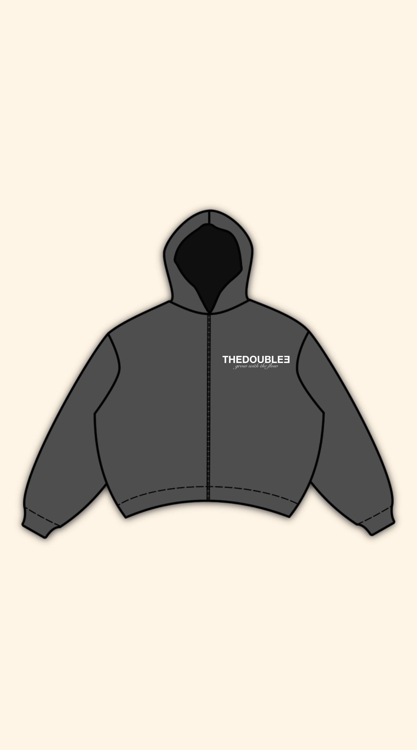PATCH LOGO BOXY DARK GREY HOODIE