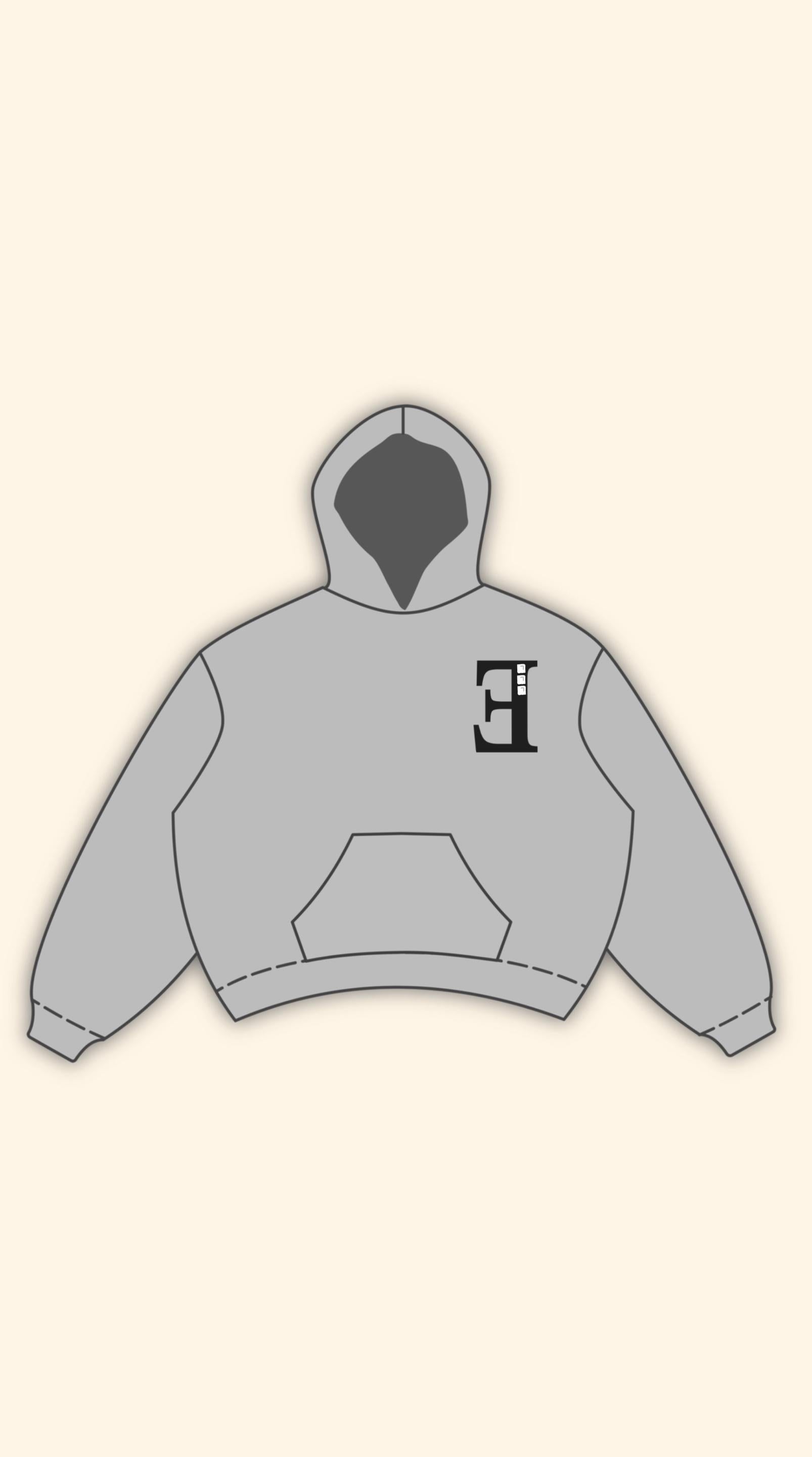 PATCH LOGO BOXY DARK GREY HOODIE