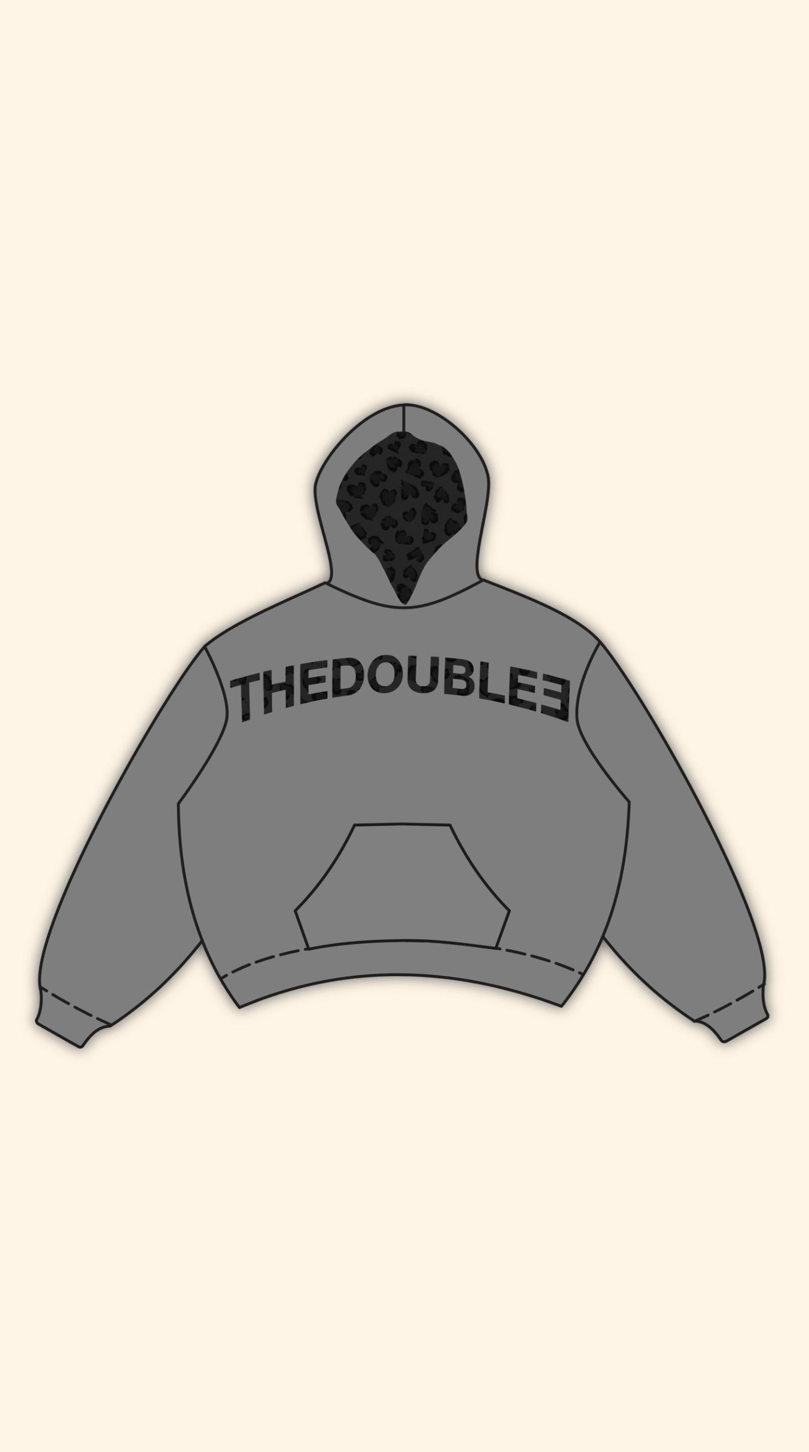 LEOPARD LOGO GREY BLUE HOODIE
