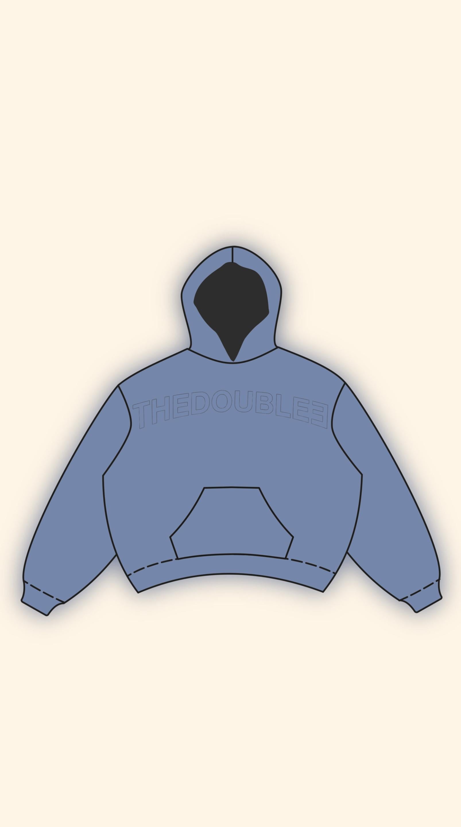 PATCHES LOGO ON TONE LIGHT BLUE HOODIE
