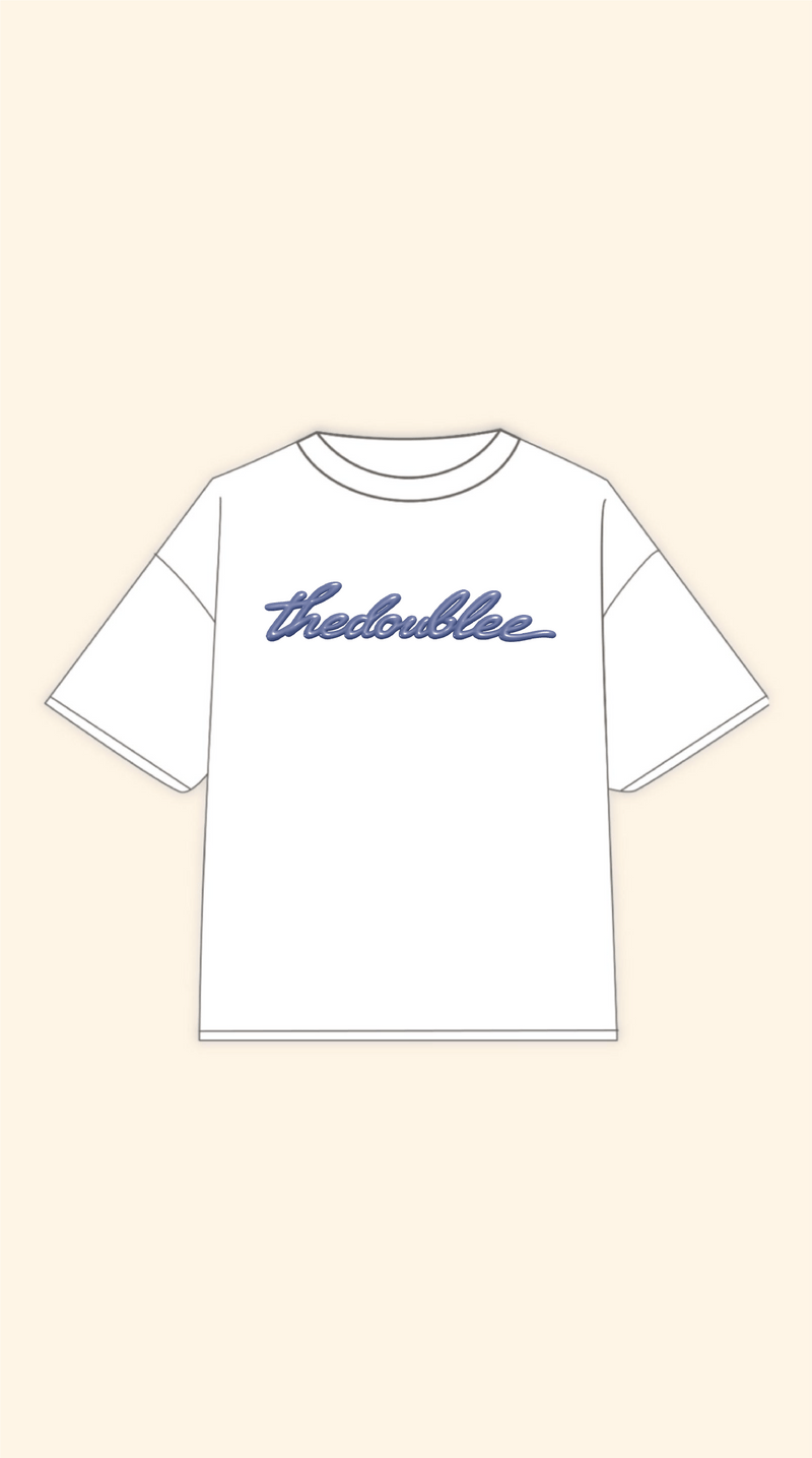 BUBBLE SKY LOGO BOXY WHITE TEE