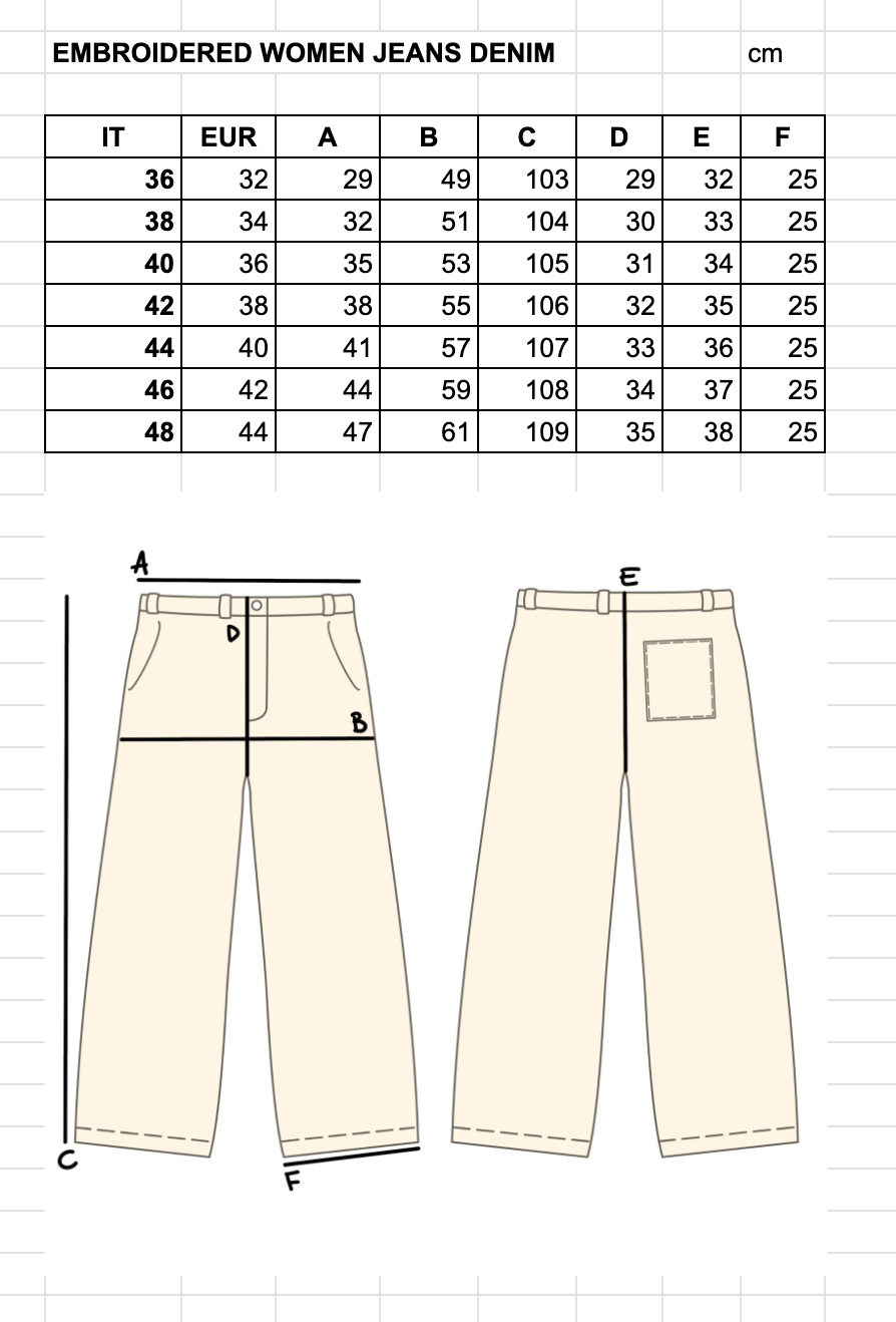 EMBROIDERED WOMEN JEANS DENIM