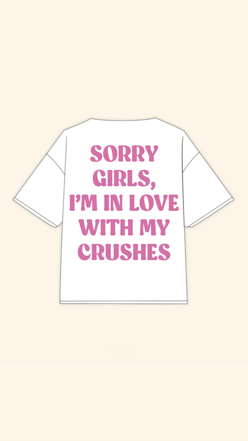 MY CRUSHES BOXY WHITE TEE