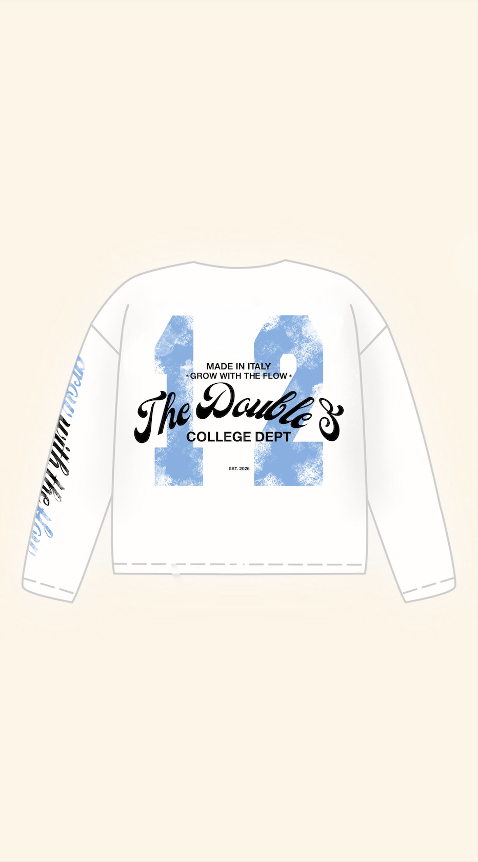 COLLEGE DEPT BOXY WHITE LONGSLEEVE
