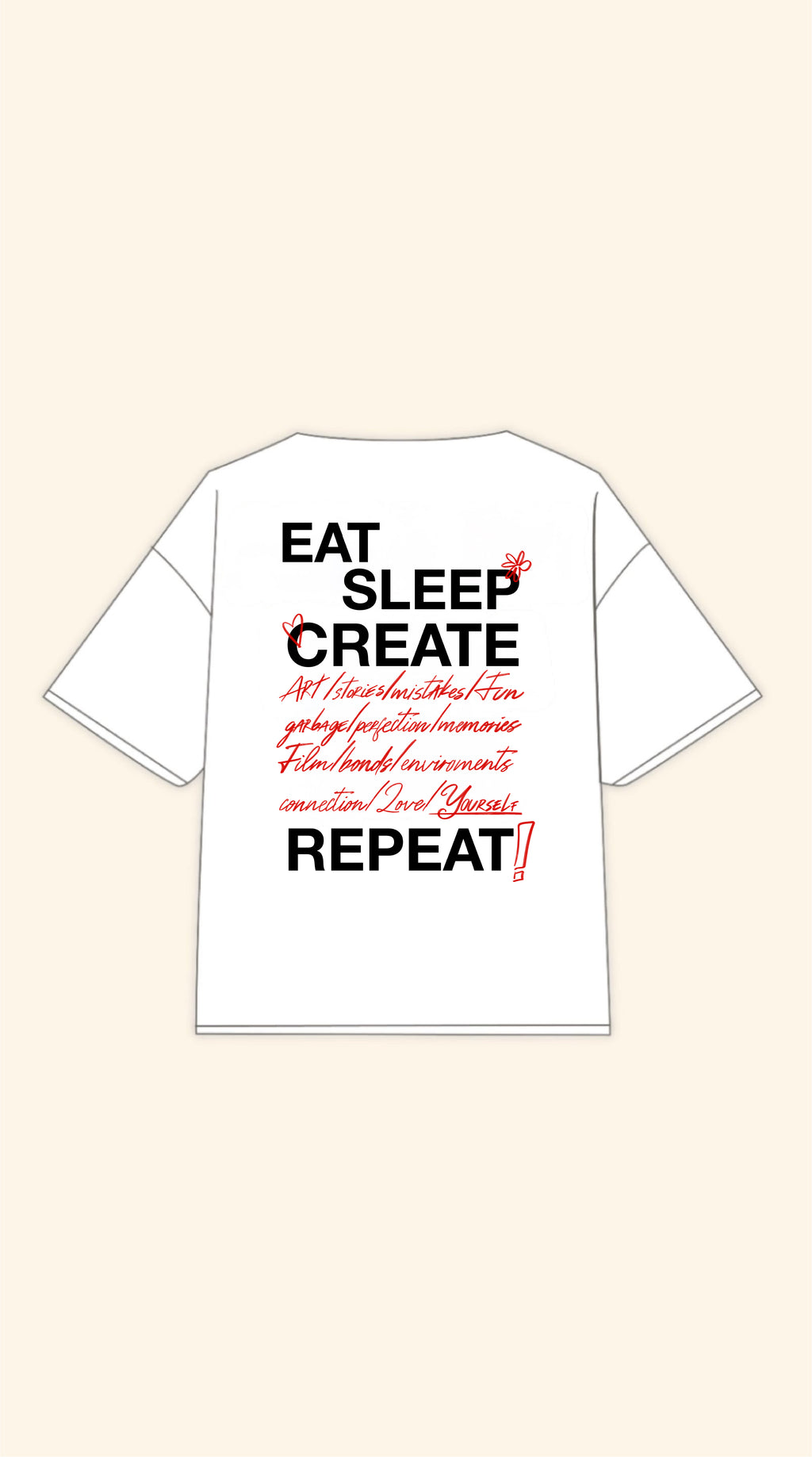 CREATE BOXY WHITE TEE