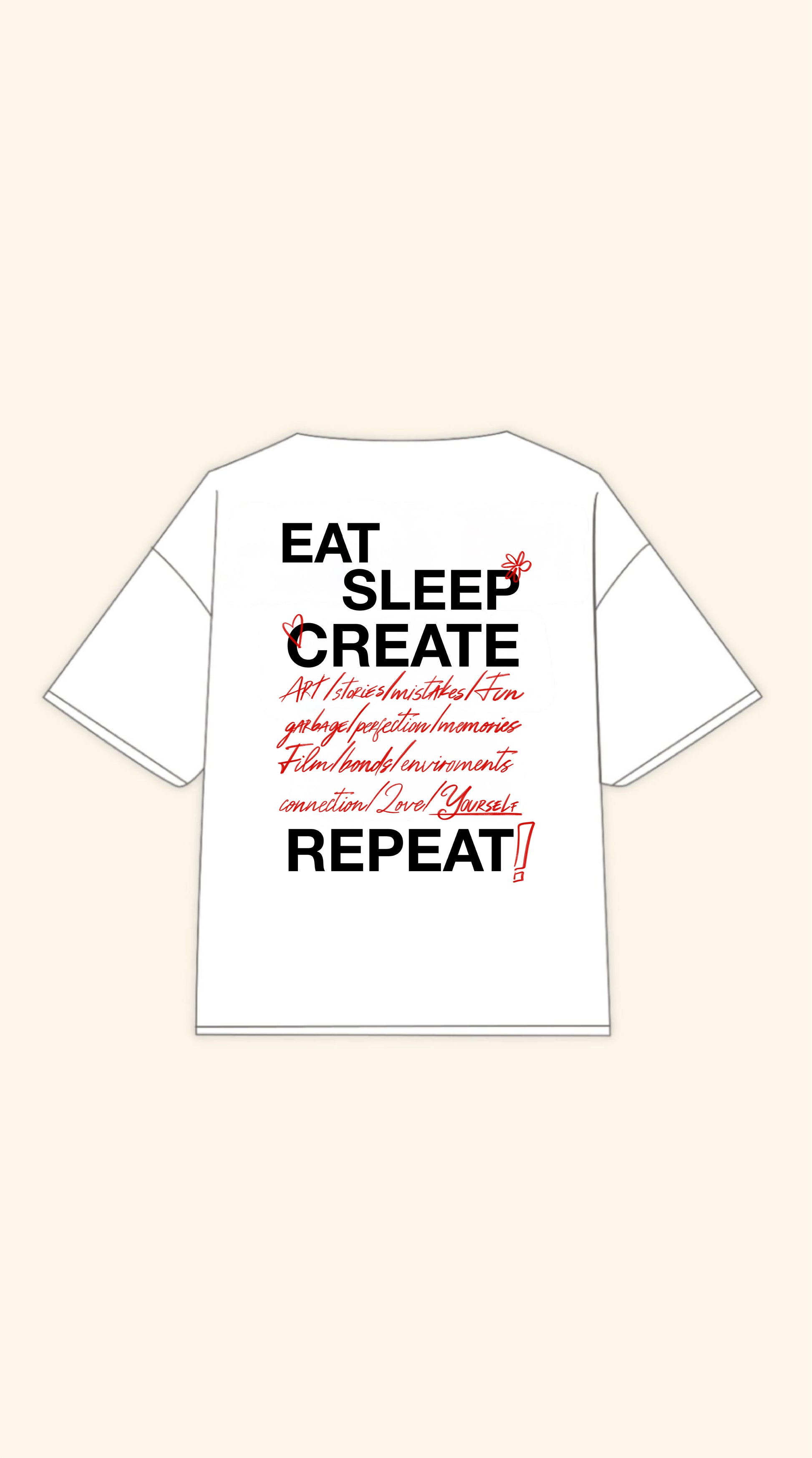 CREATE BOXY WHITE TEE