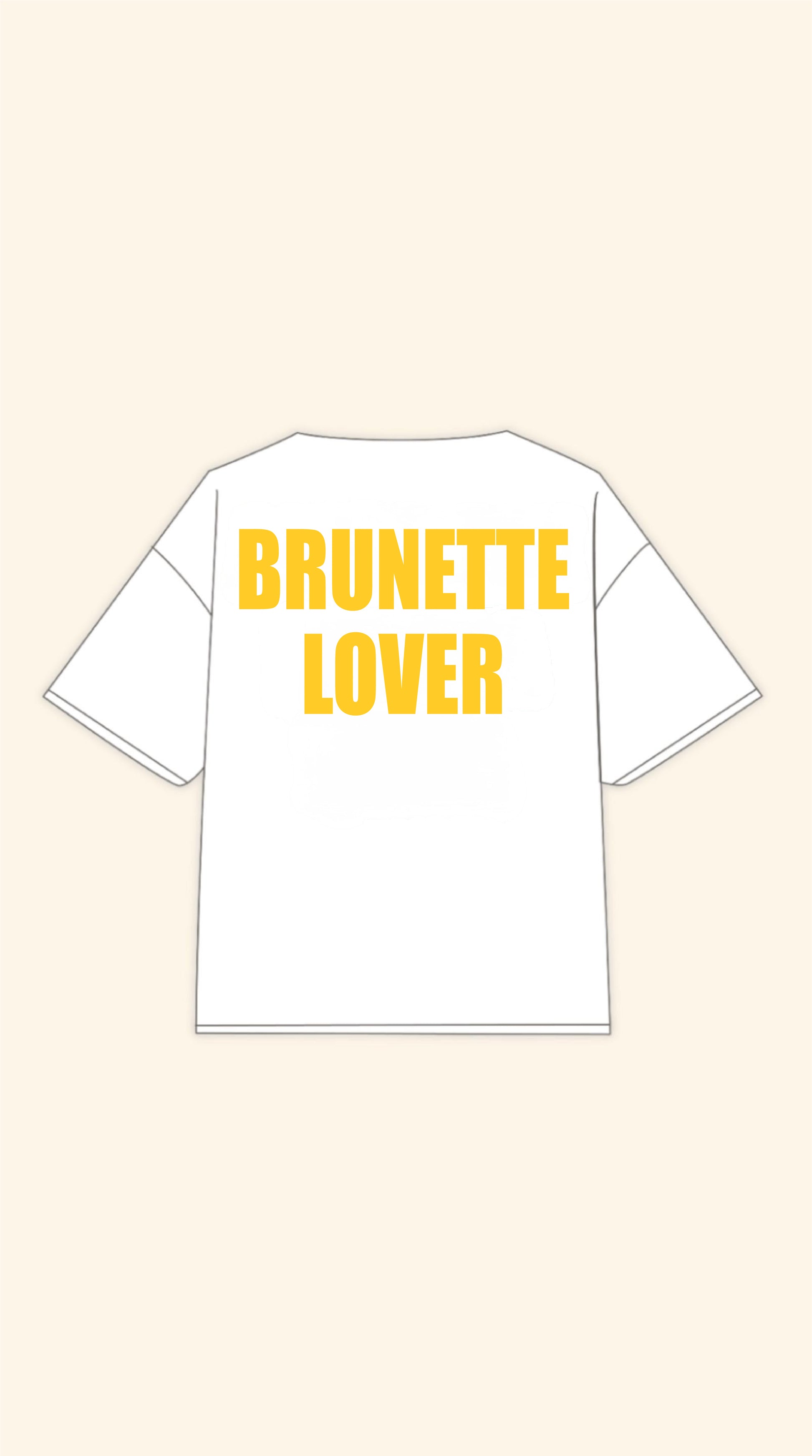 BRUNETTE LOVER WHITE BLACK TEE