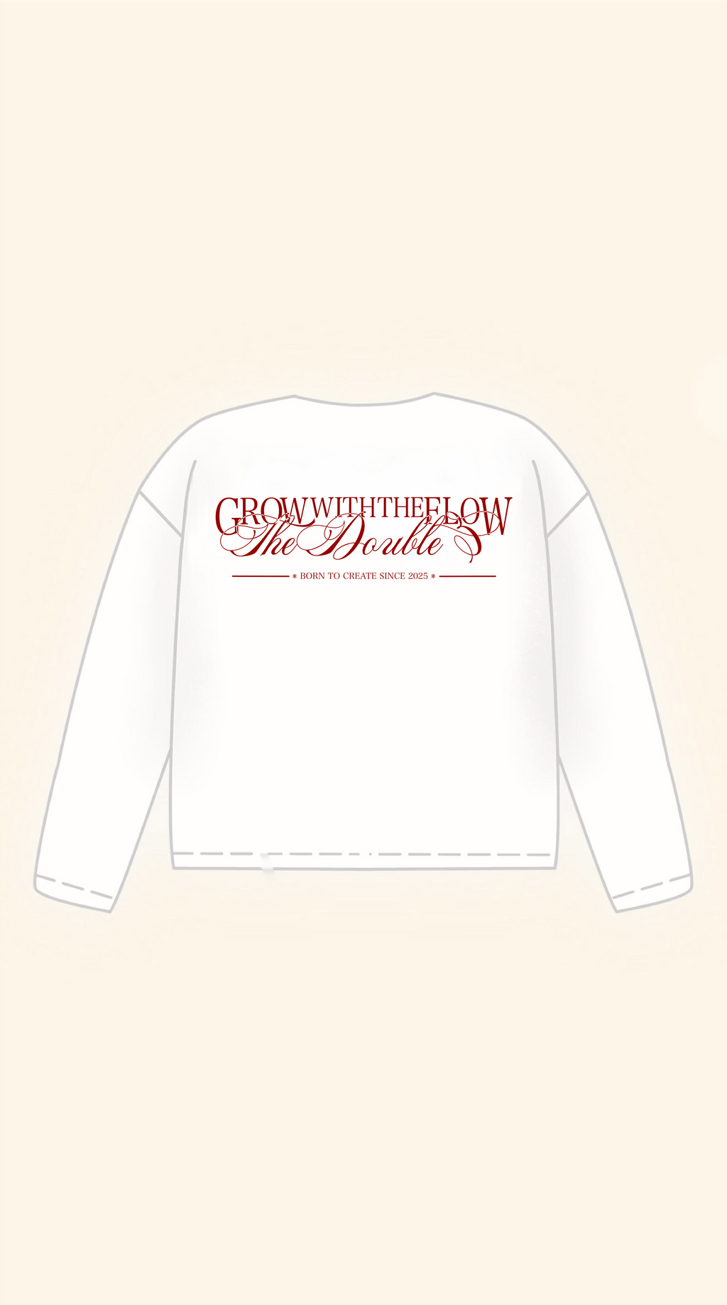 BORN TO CREATE BOXY WHITE LONGSLEEVE