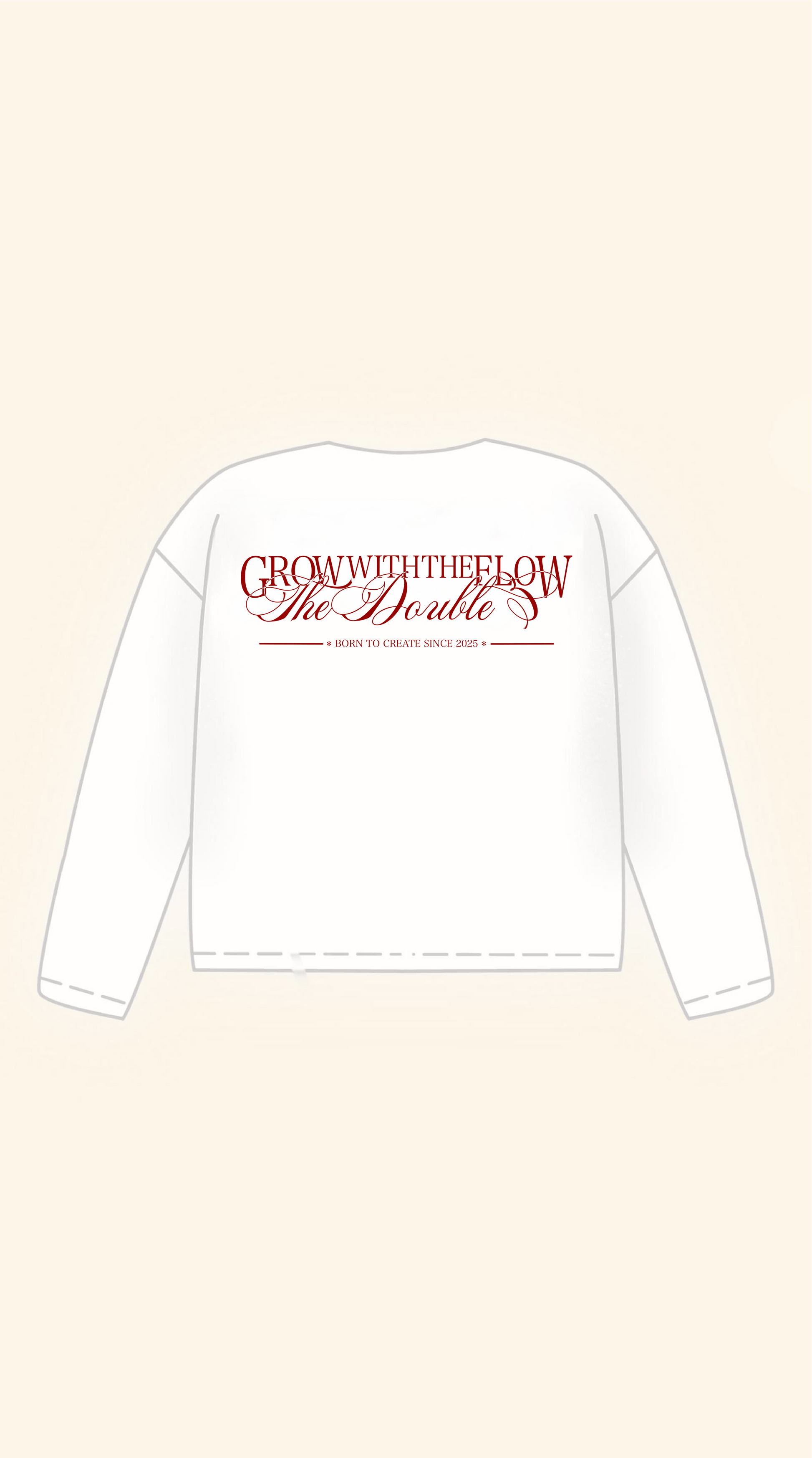 BORN TO CREATE BOXY WHITE LONGSLEEVE