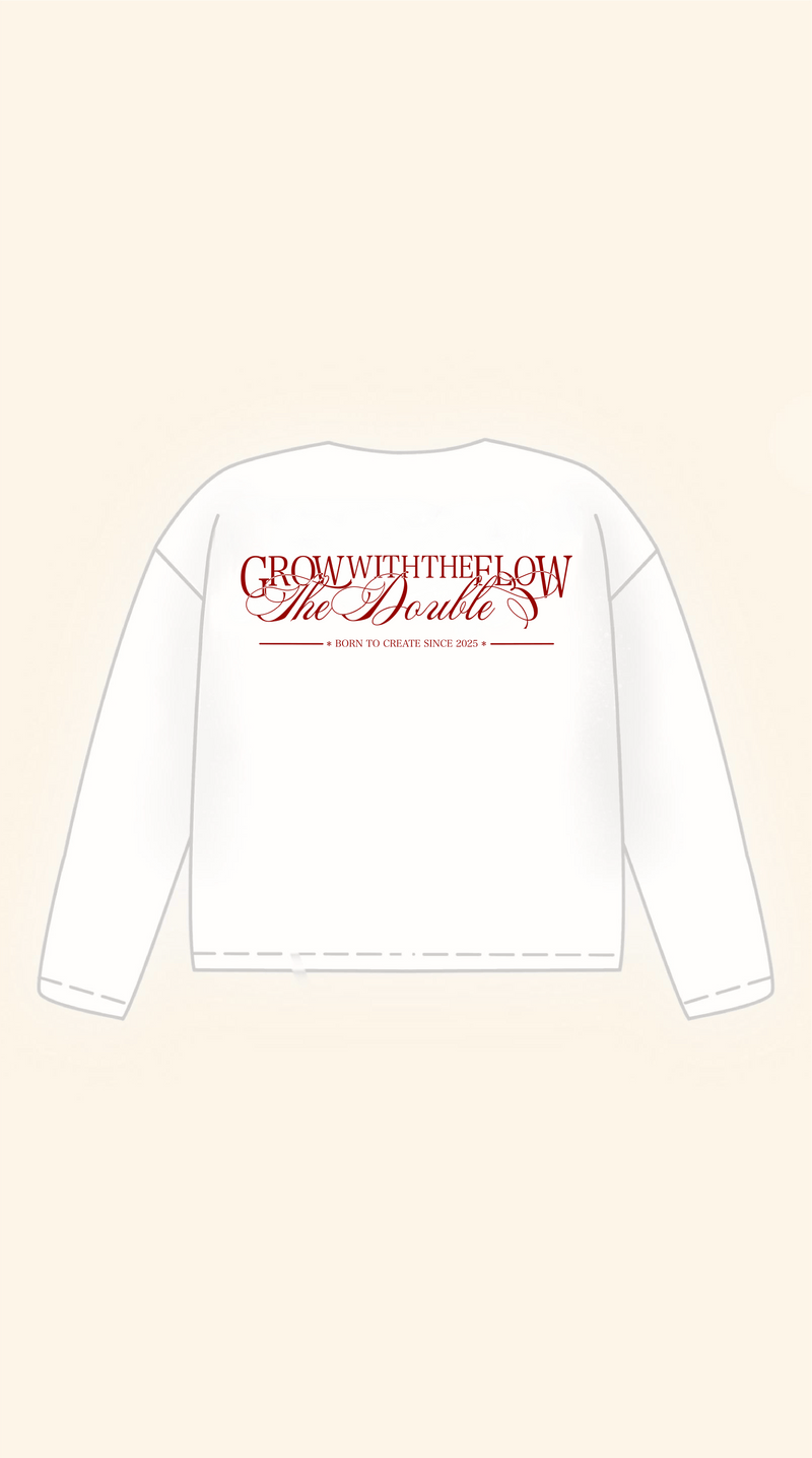 BORN TO CREATE BOXY WHITE LONGSLEEVE