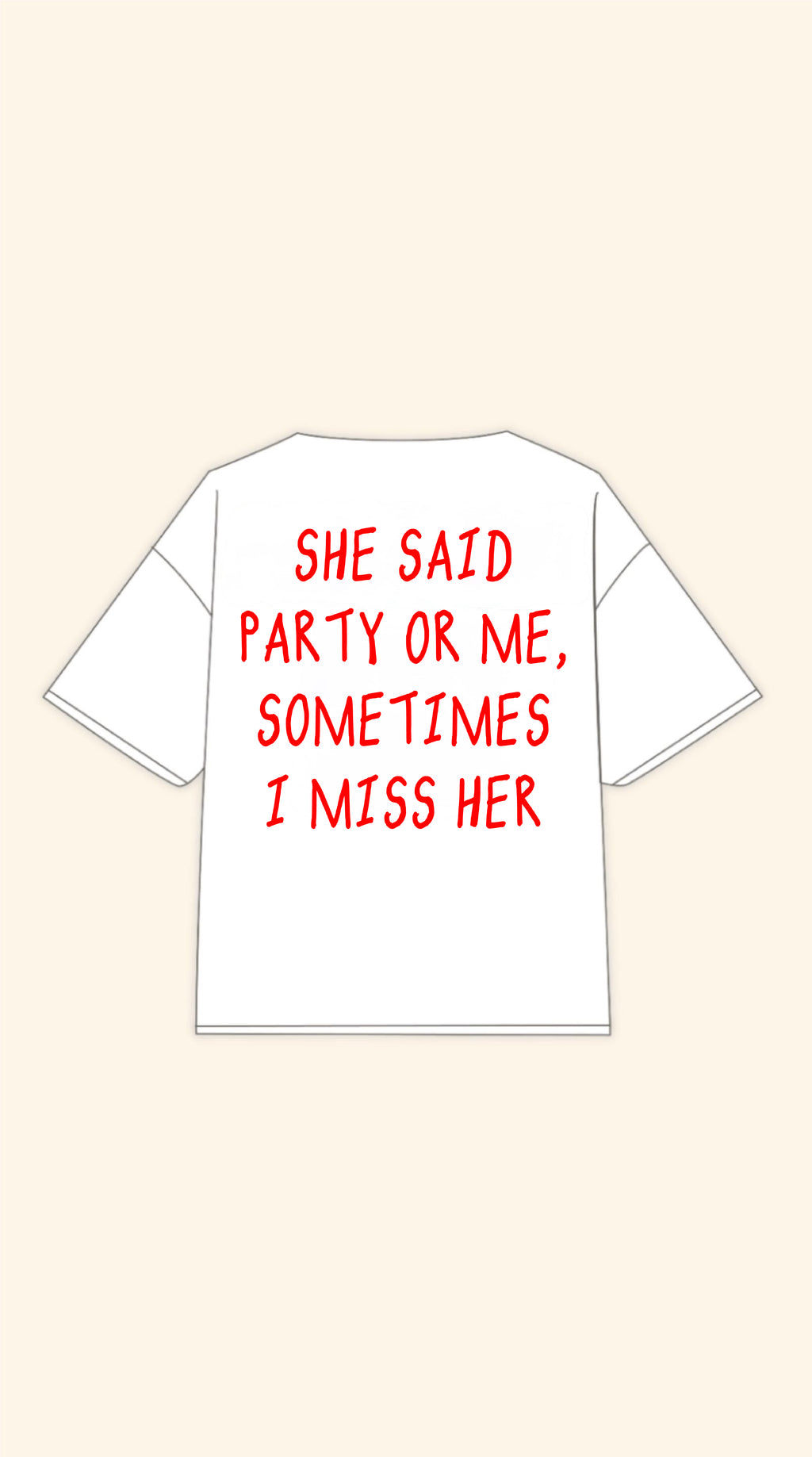 PARTY OR ME BOXY WHITE TEE