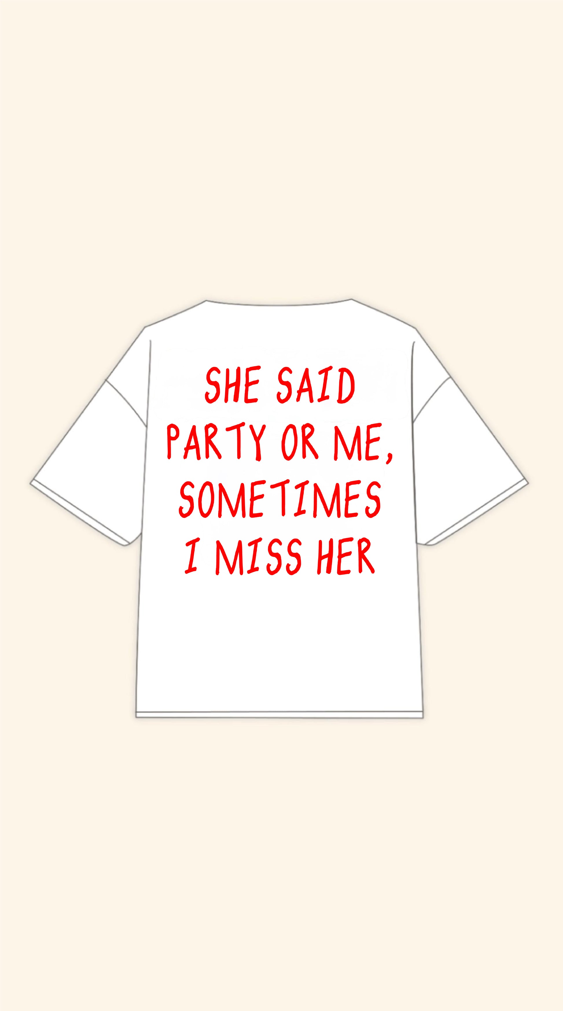 PARTY OR ME BOXY WHITE TEE