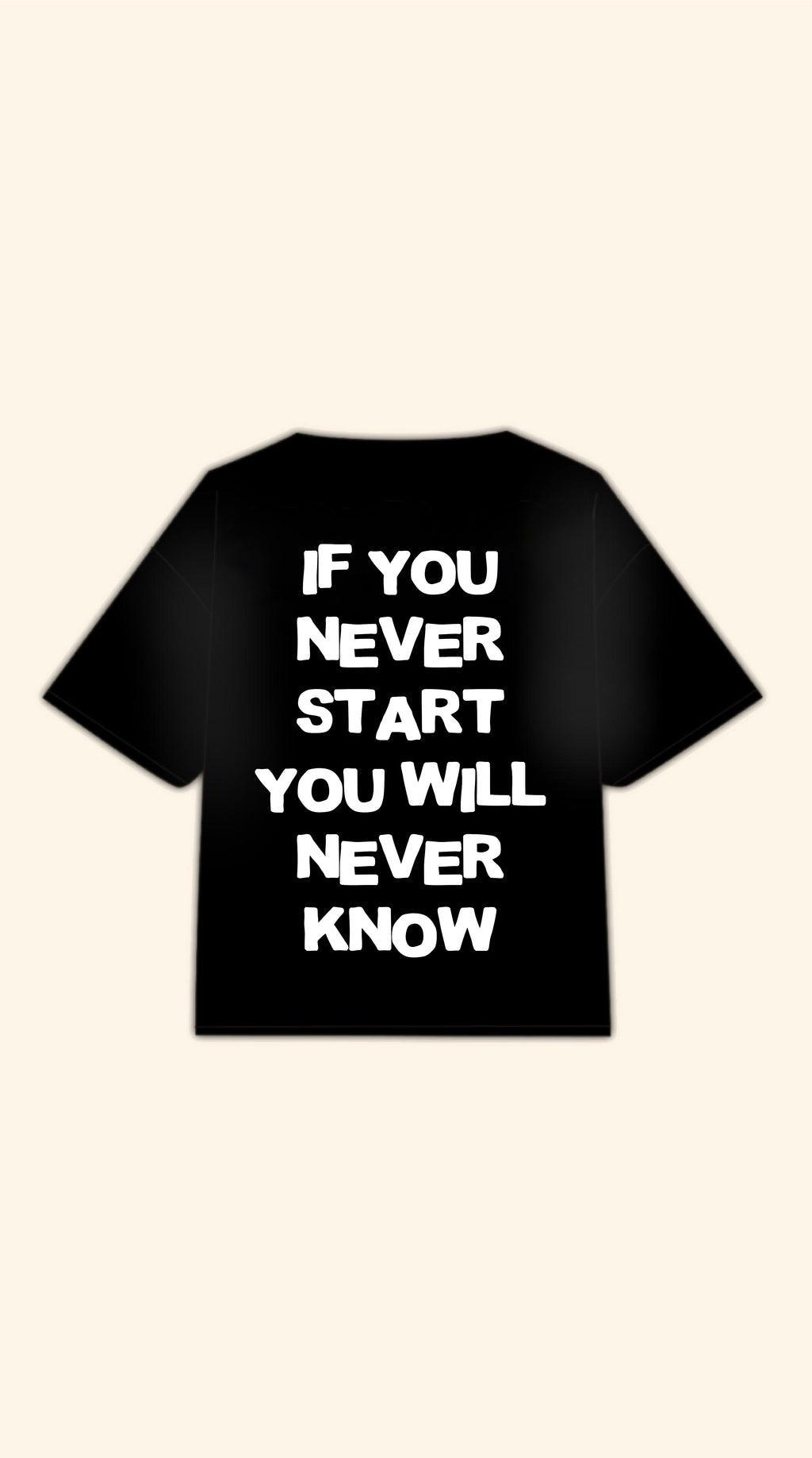NEVER KNOW BOXY BLACK TEE