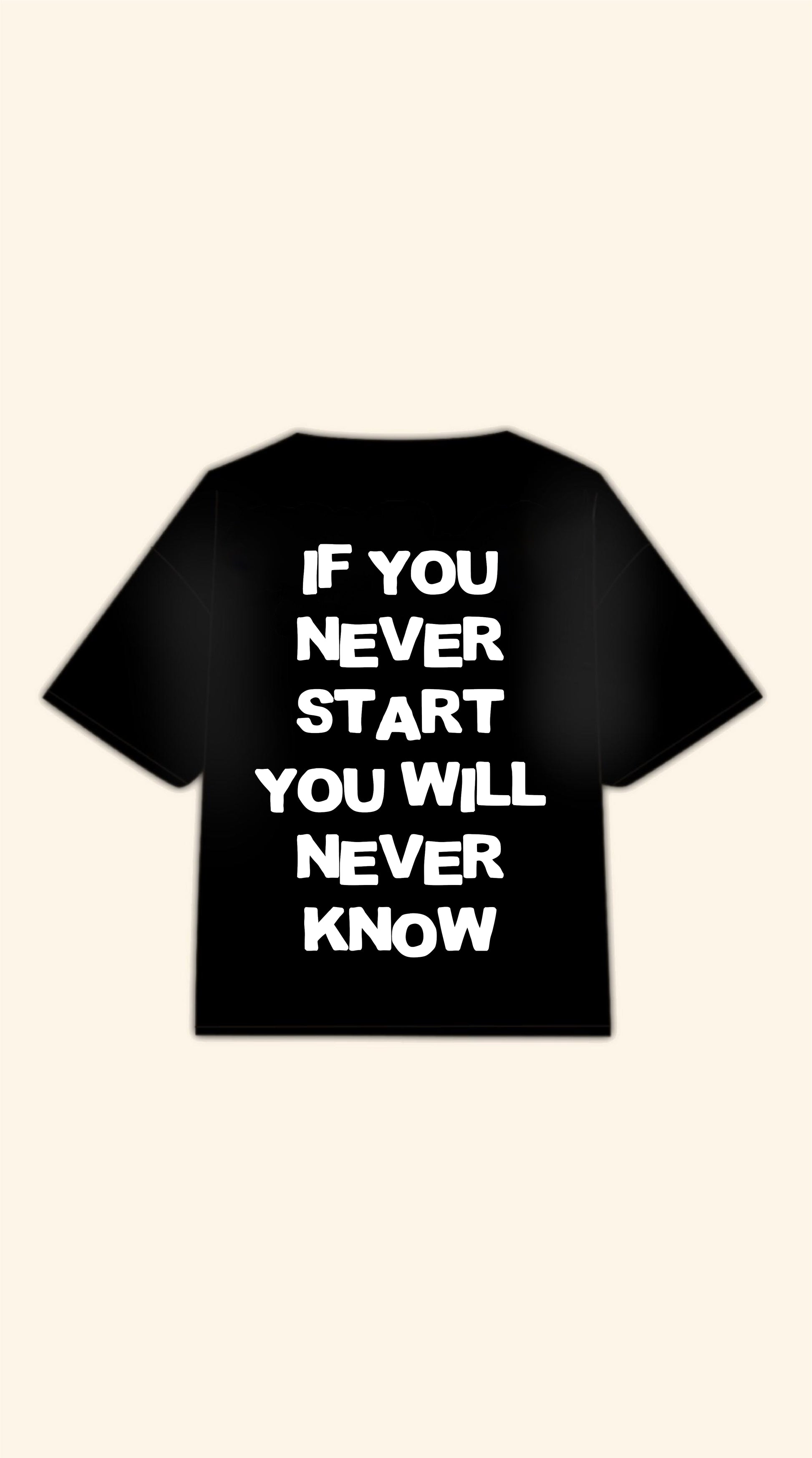 NEVER KNOW BOXY BLACK TEE