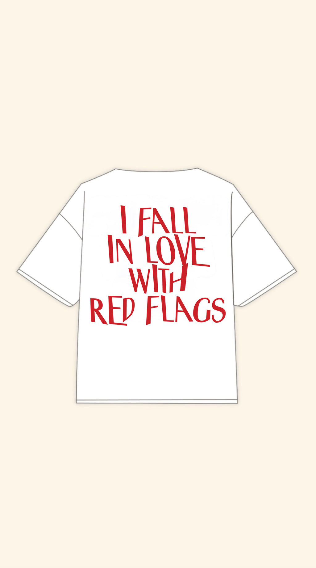 RED FLAGS BOXY WHITE TEE