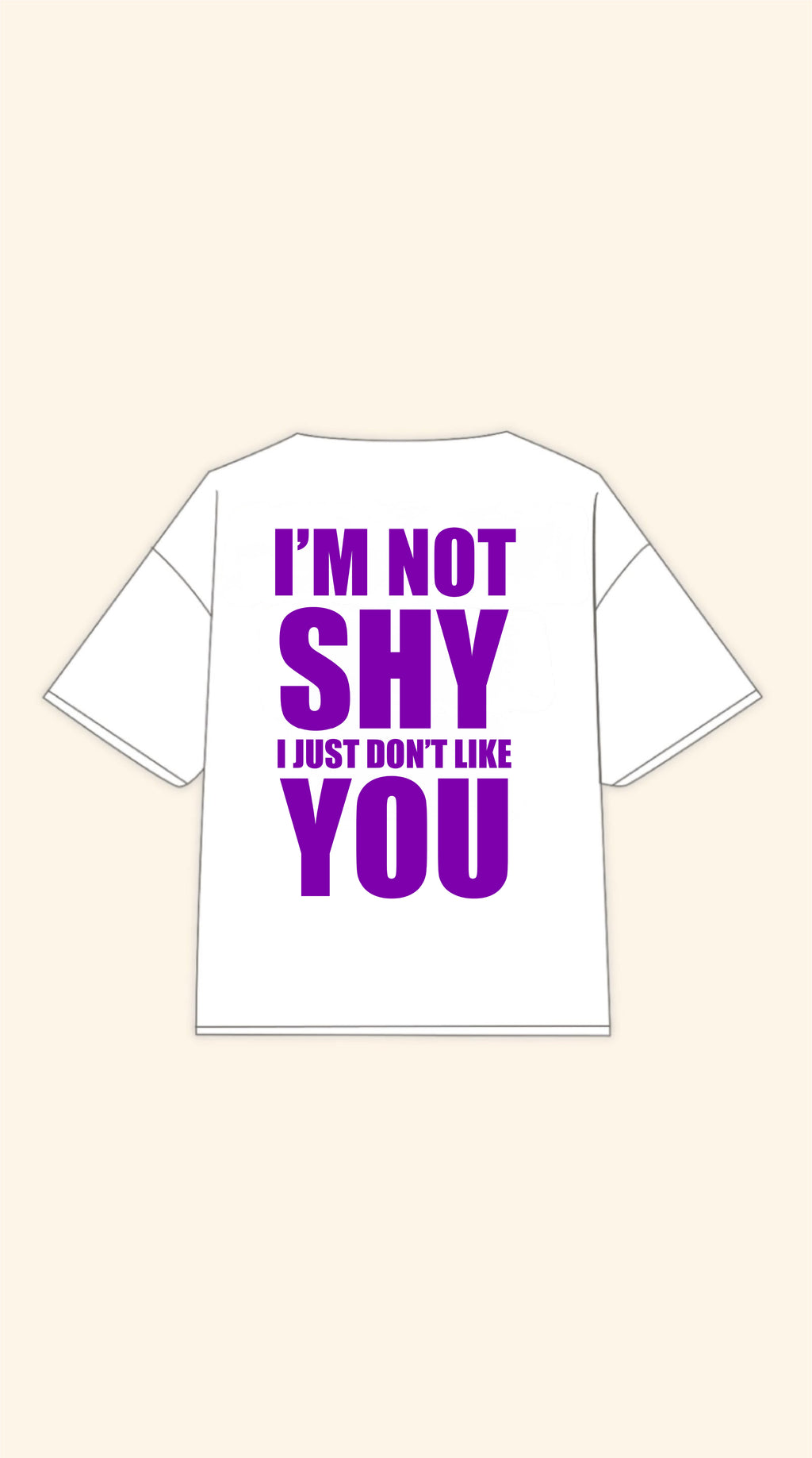 NOT SHY BOXY WHITE TEE