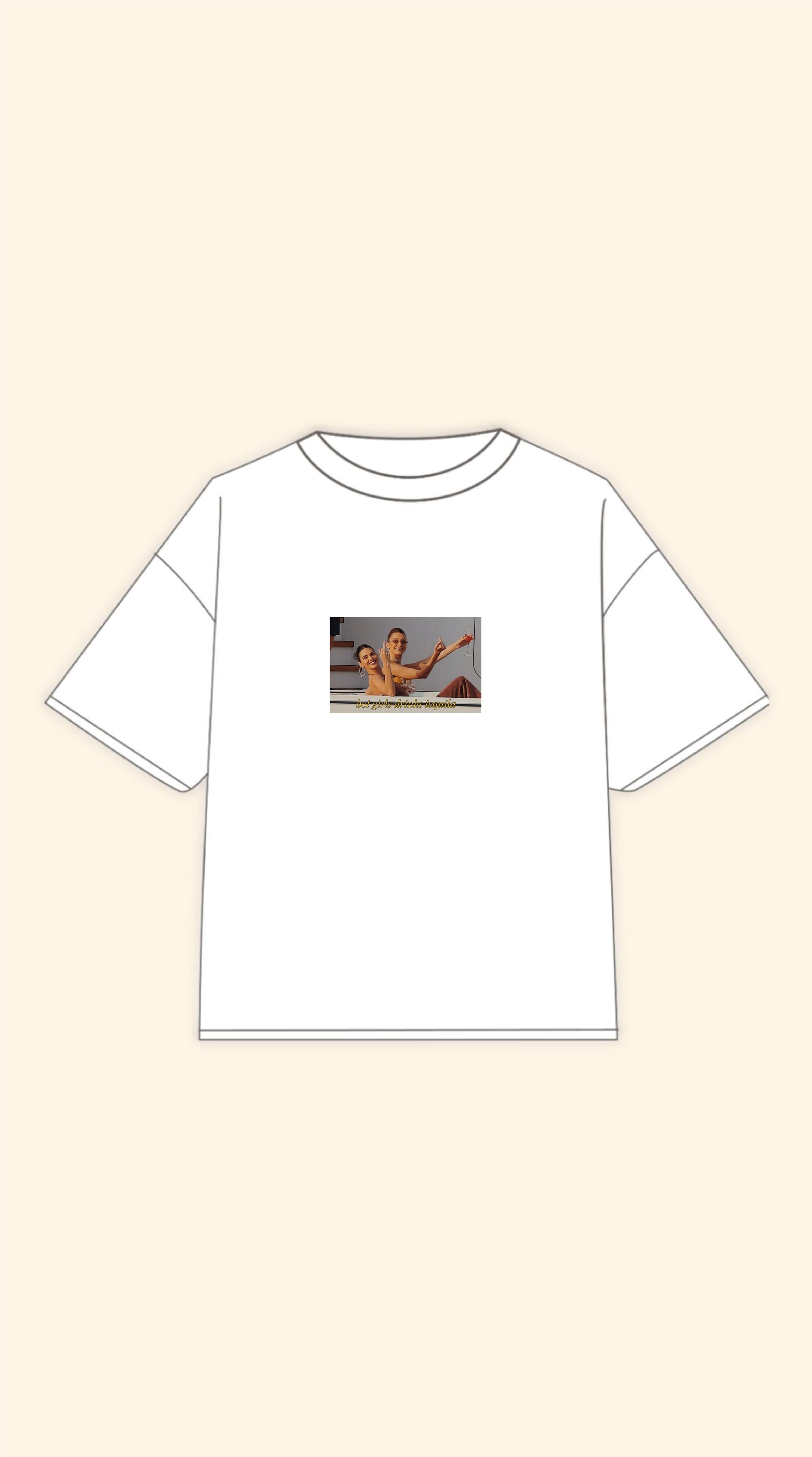 TEQUILA GIRL BOXY WHITE TEE