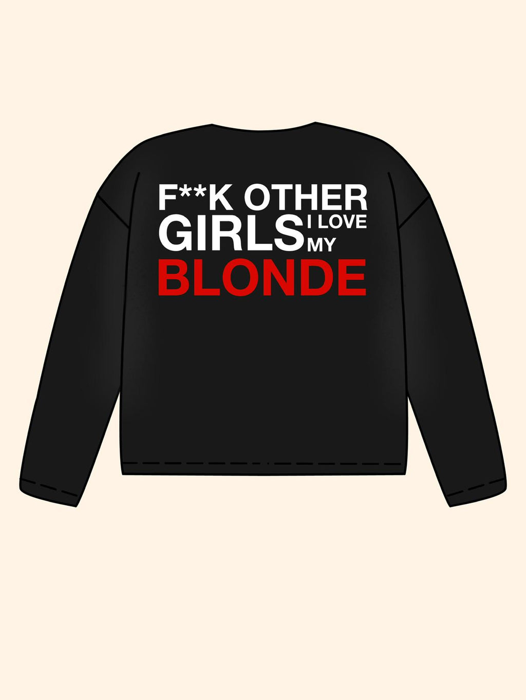 MY BLONDE BOXY BLACK LONGSLEEVE
