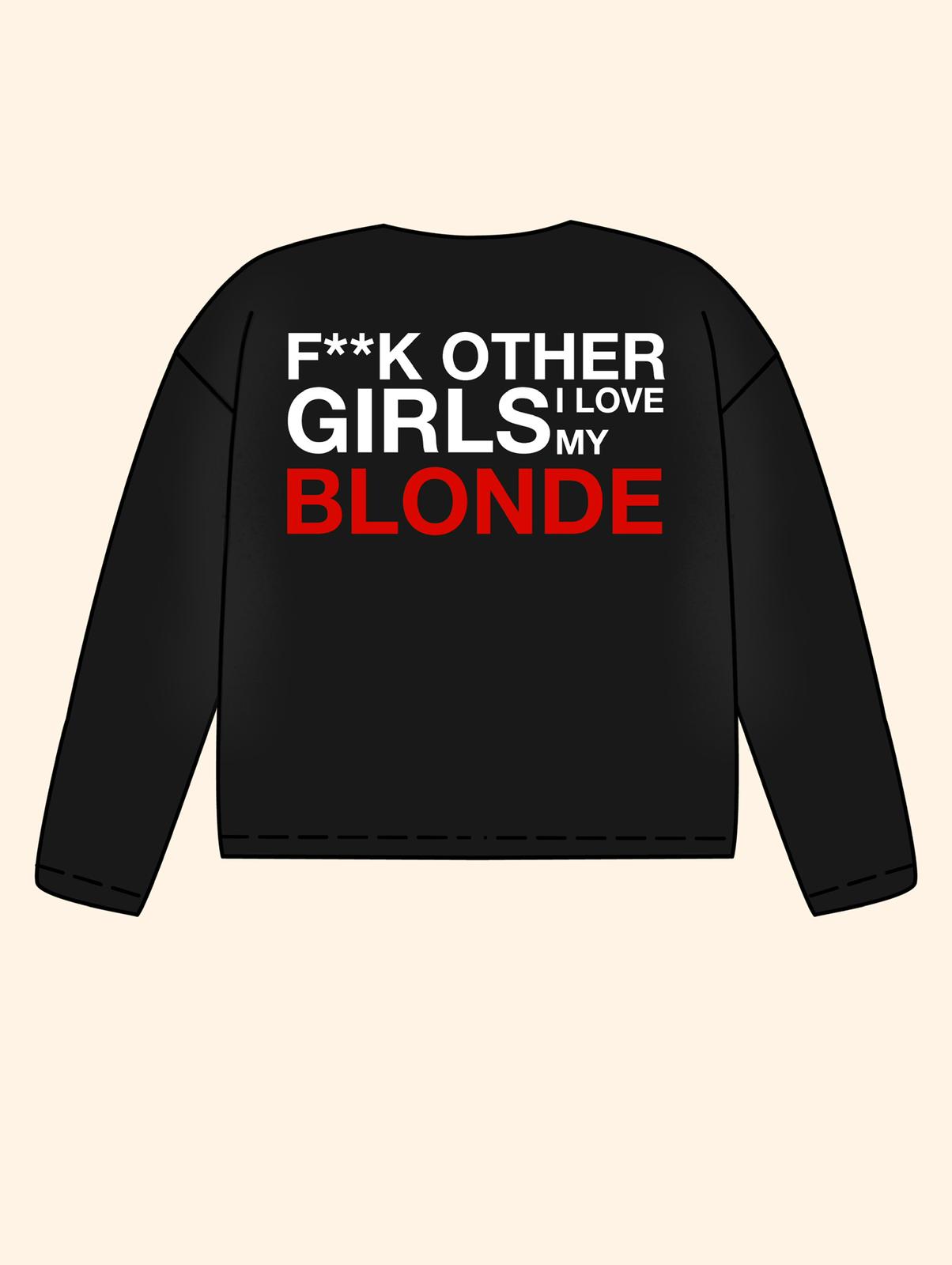 MY BLONDE BOXY BLACK LONGSLEEVE