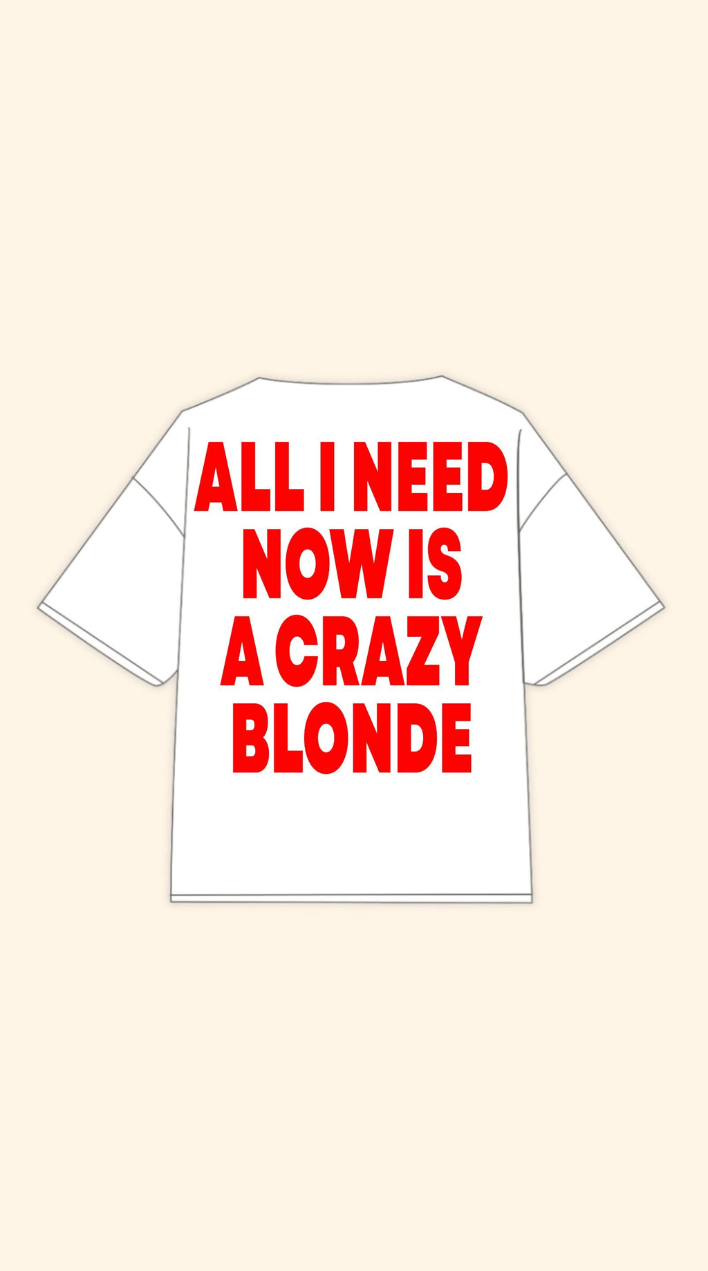CRAZY BLONDE BOXY WHITE TEE
