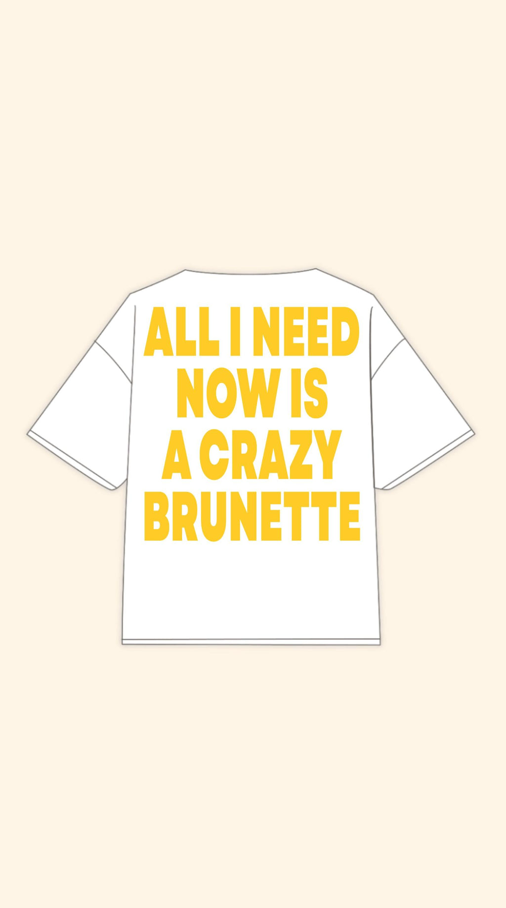 CRAZY BRUNETTE BOXY WHITE TEE