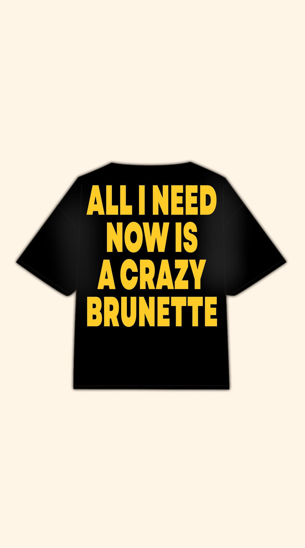 CRAZY BRUNETTE BOXY BLACK TEE