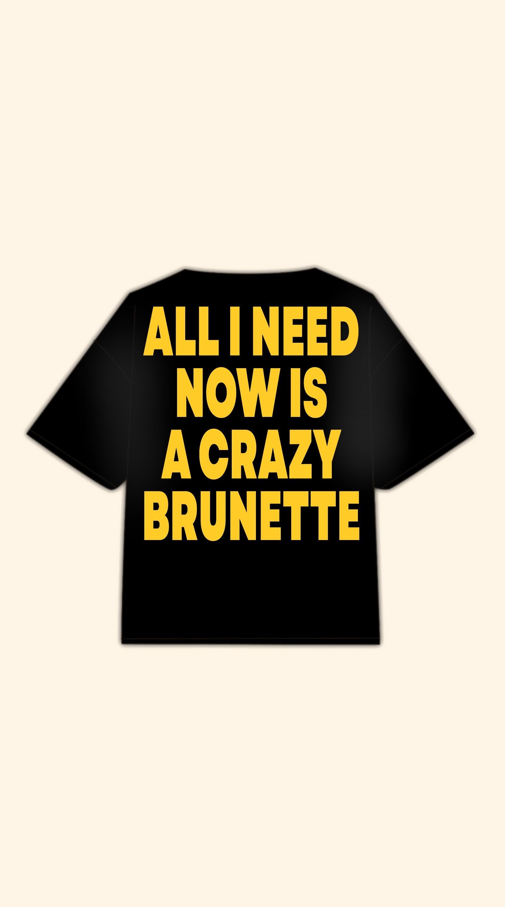 CRAZY BRUNETTE BOXY BLACK TEE